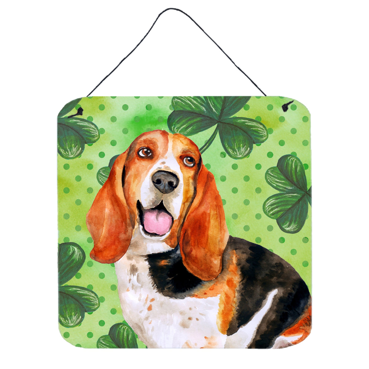 'Caroline'S Treasures Basset Hound Metal Print, 6H X 6W, St Patrick'S Day''
