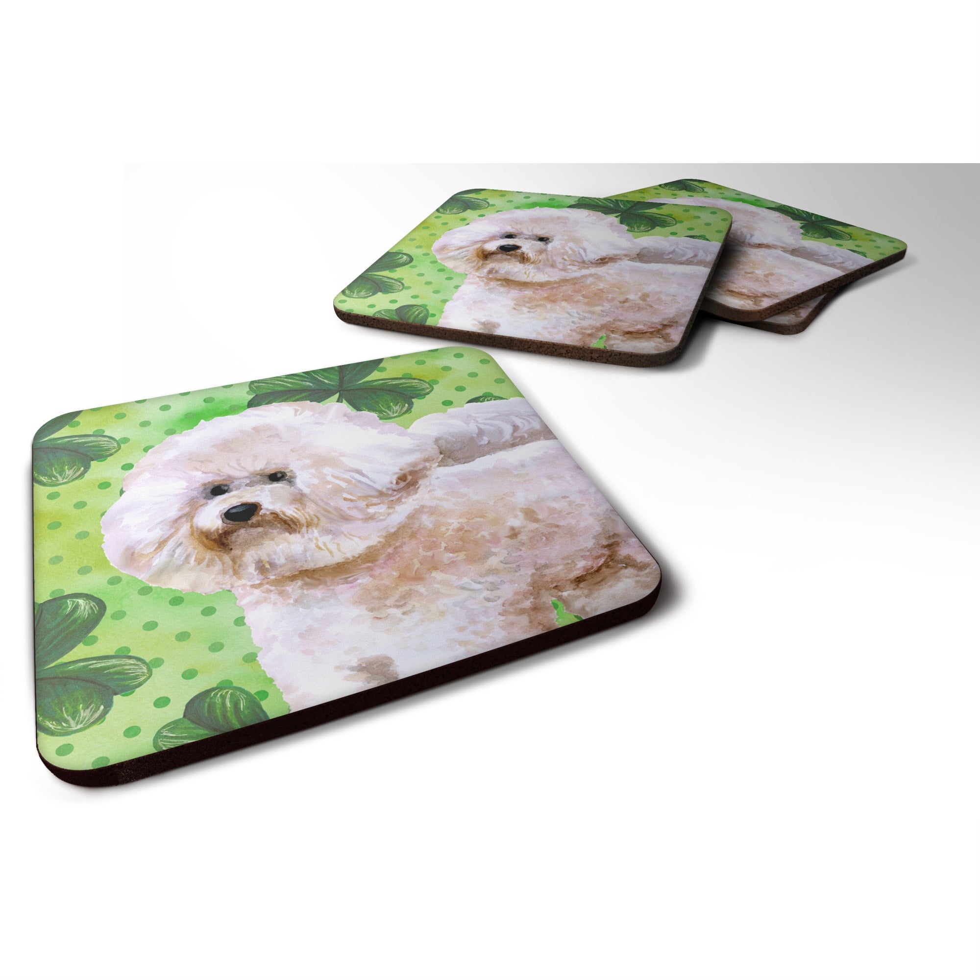 'Caroline'S Treasures Bichon Frise #2 St Patrick'S Decorative Coasters, Multicolor''