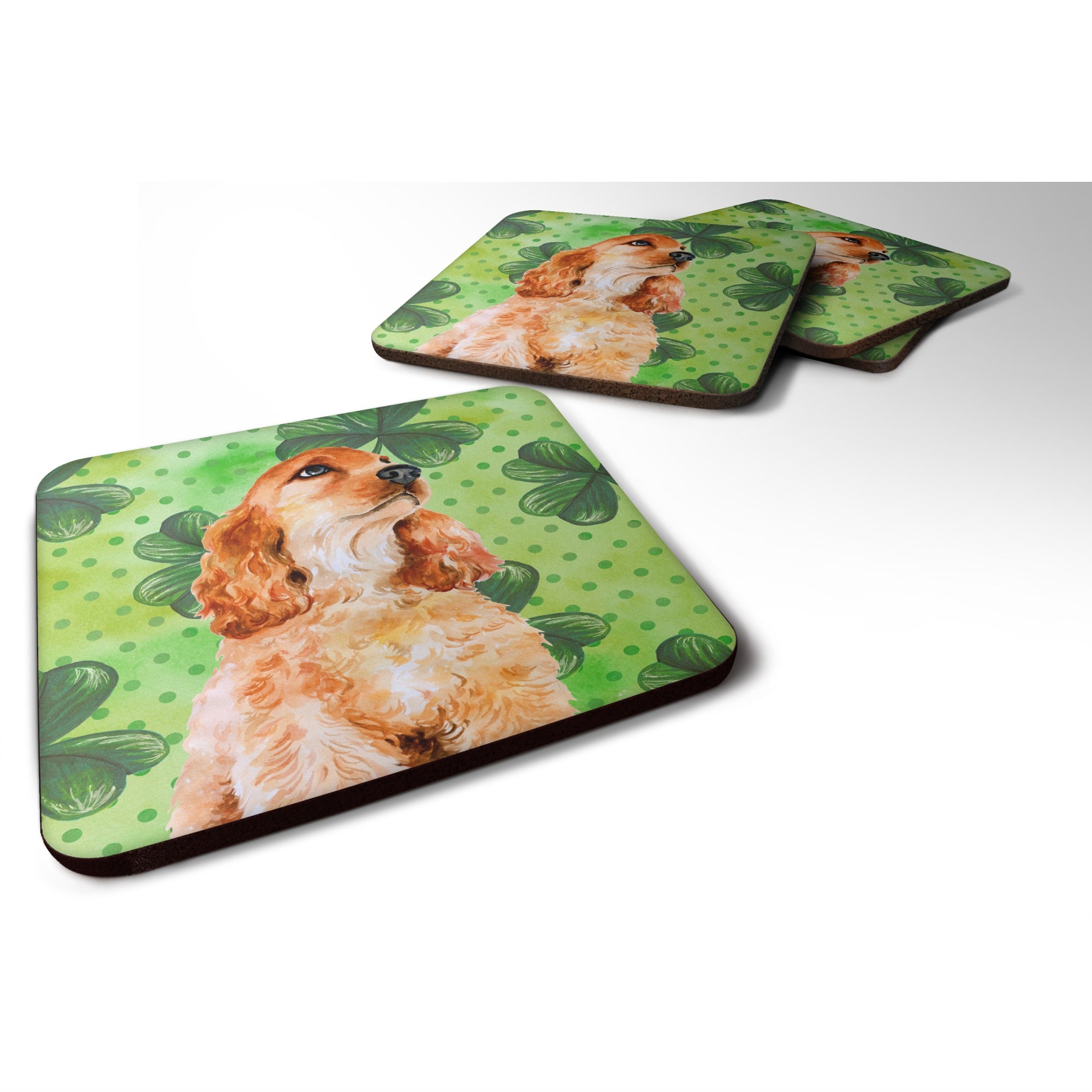 'Caroline'S Treasures Cocker Spaniel St Patrick'S Decorative Coasters, Multicolor''