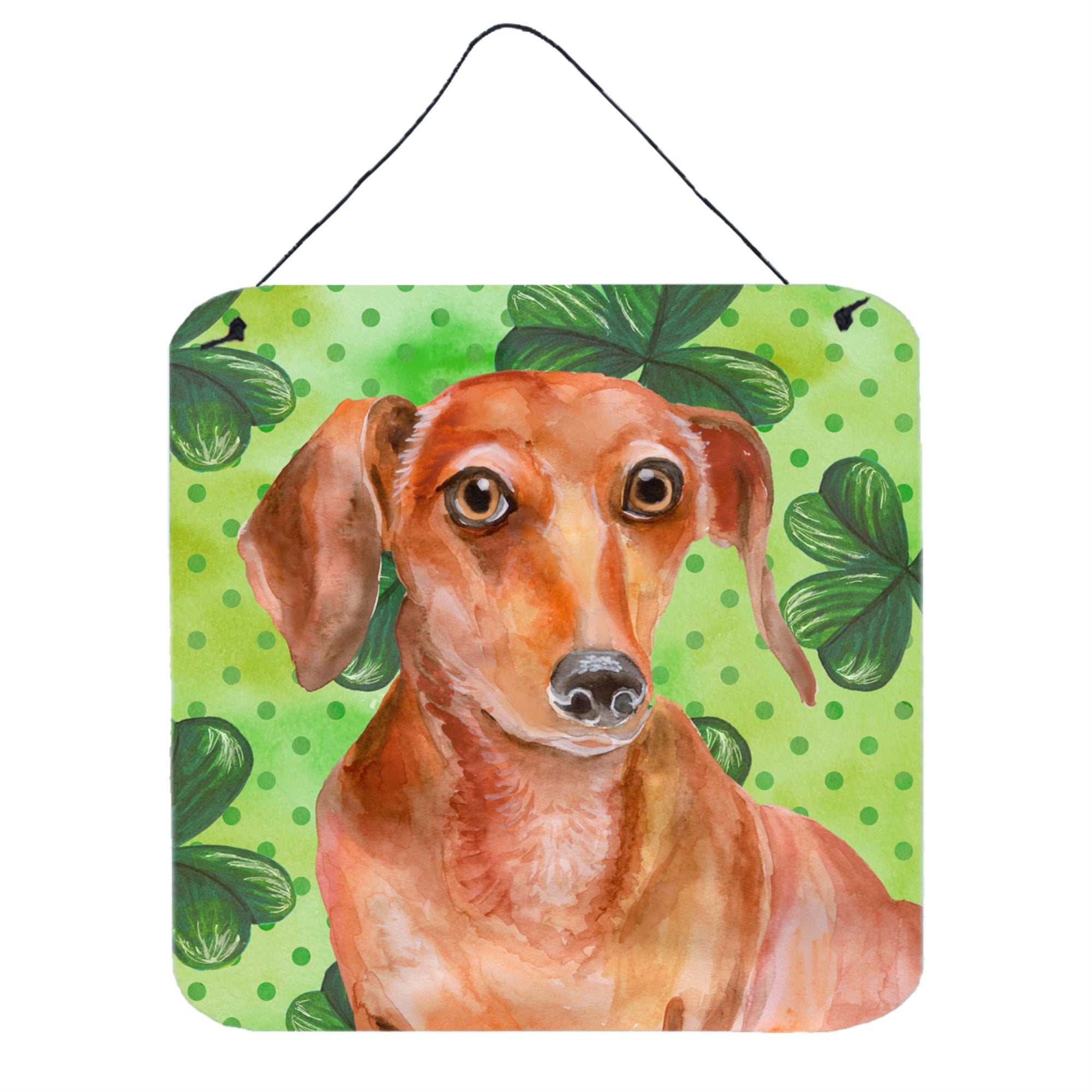 'Caroline'S Treasures Red Dachshund Metal Print, 6H X 6W, St Patrick'S Day''