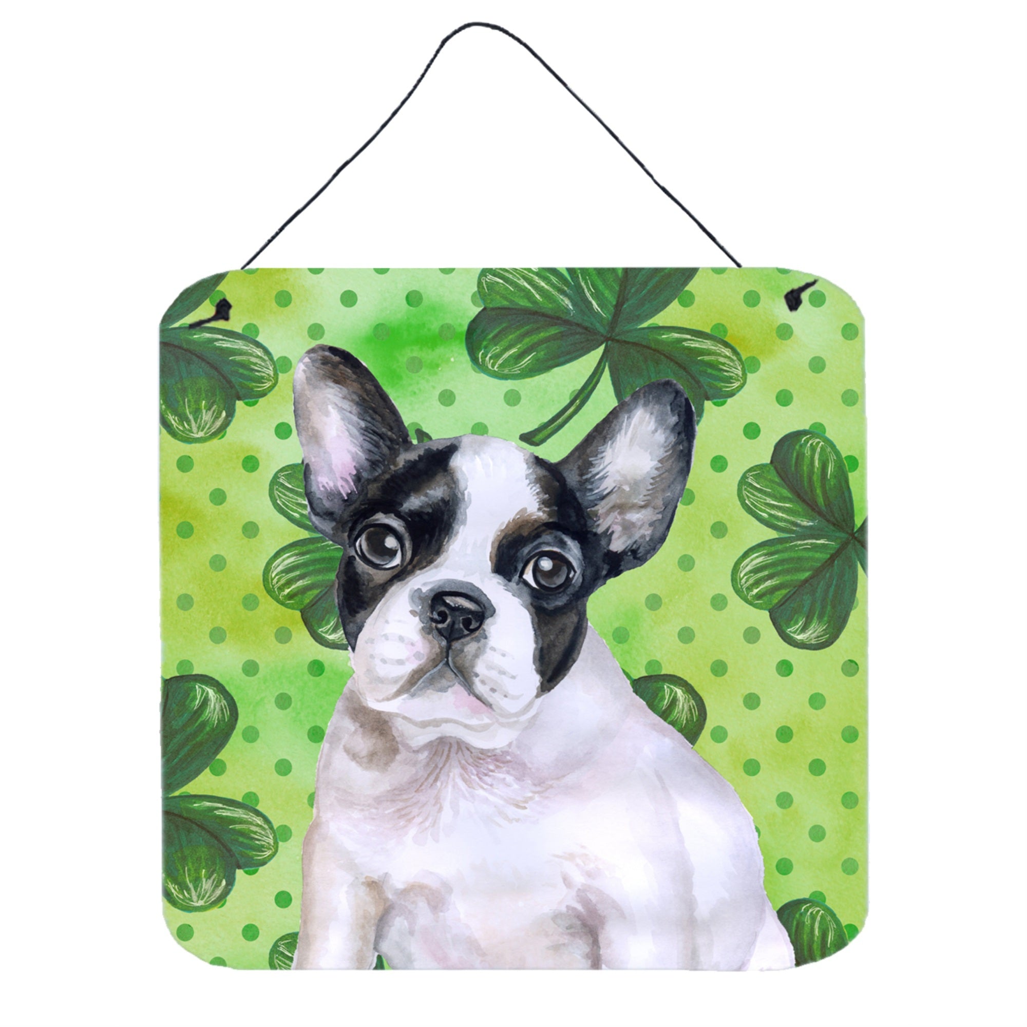 'Caroline'S Treasures French Bulldog Black White Metal Print, 6H X 6W, St Patrick'S Day''
