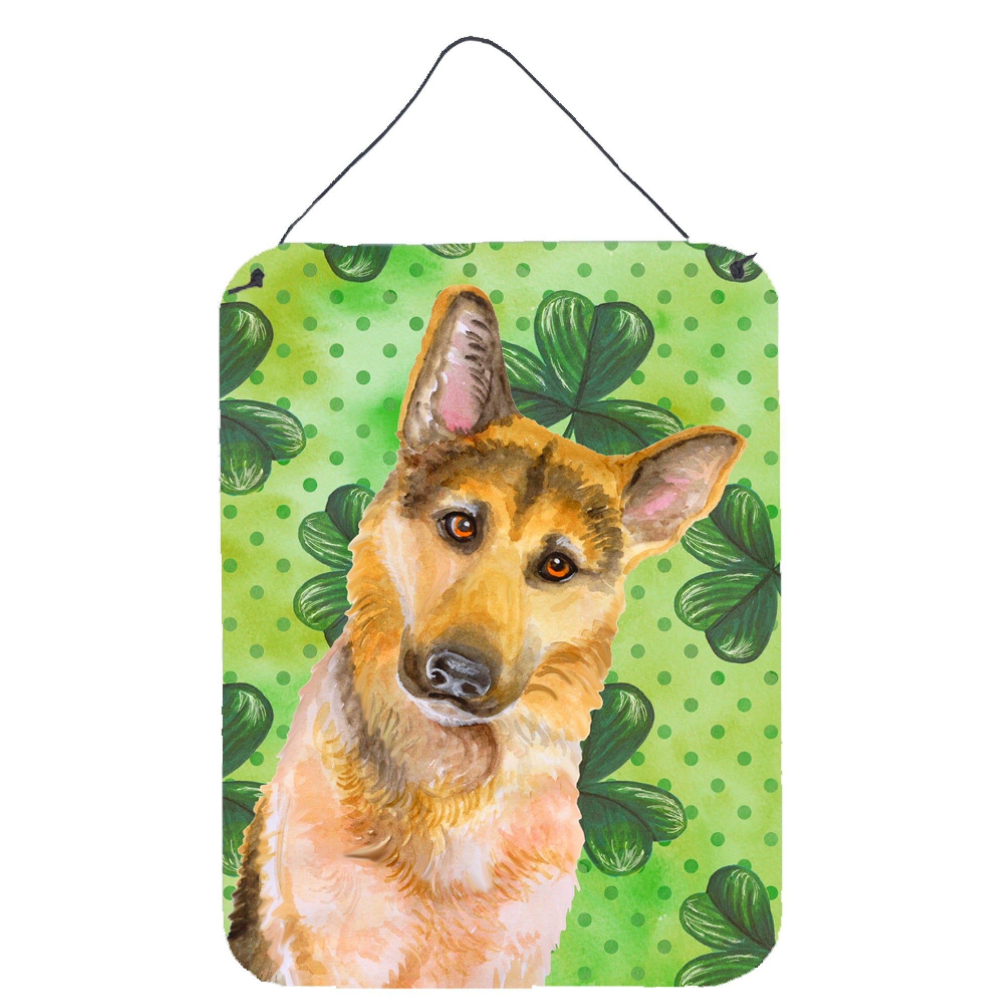 'Caroline'S Treasures German Shepherd #2 St Patrick'S Metal Print, 16'''' X 12'''', Multicolor''
