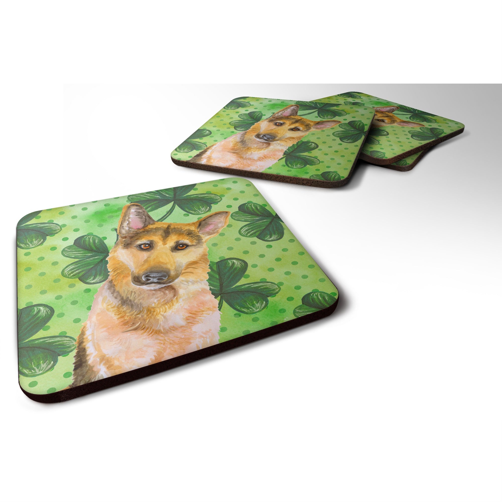 'Caroline'S Treasures German Shepherd #2 St Patrick'S Decorative Coasters, Multicolor''