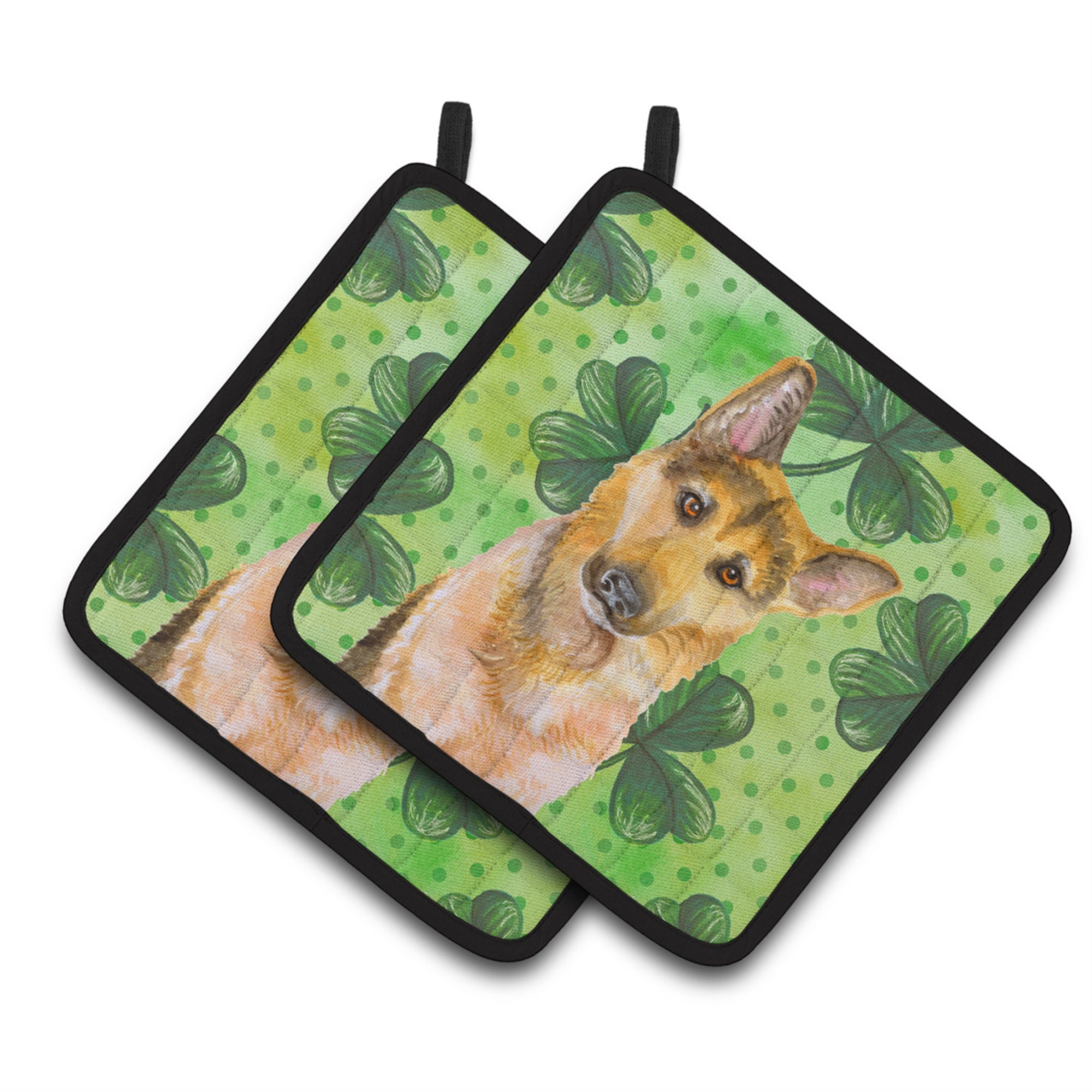'Caroline'S Treasures German Shepherd #2 Decorated Pot Holder, 7.5H X 7.5W, St Patrick'S Day''