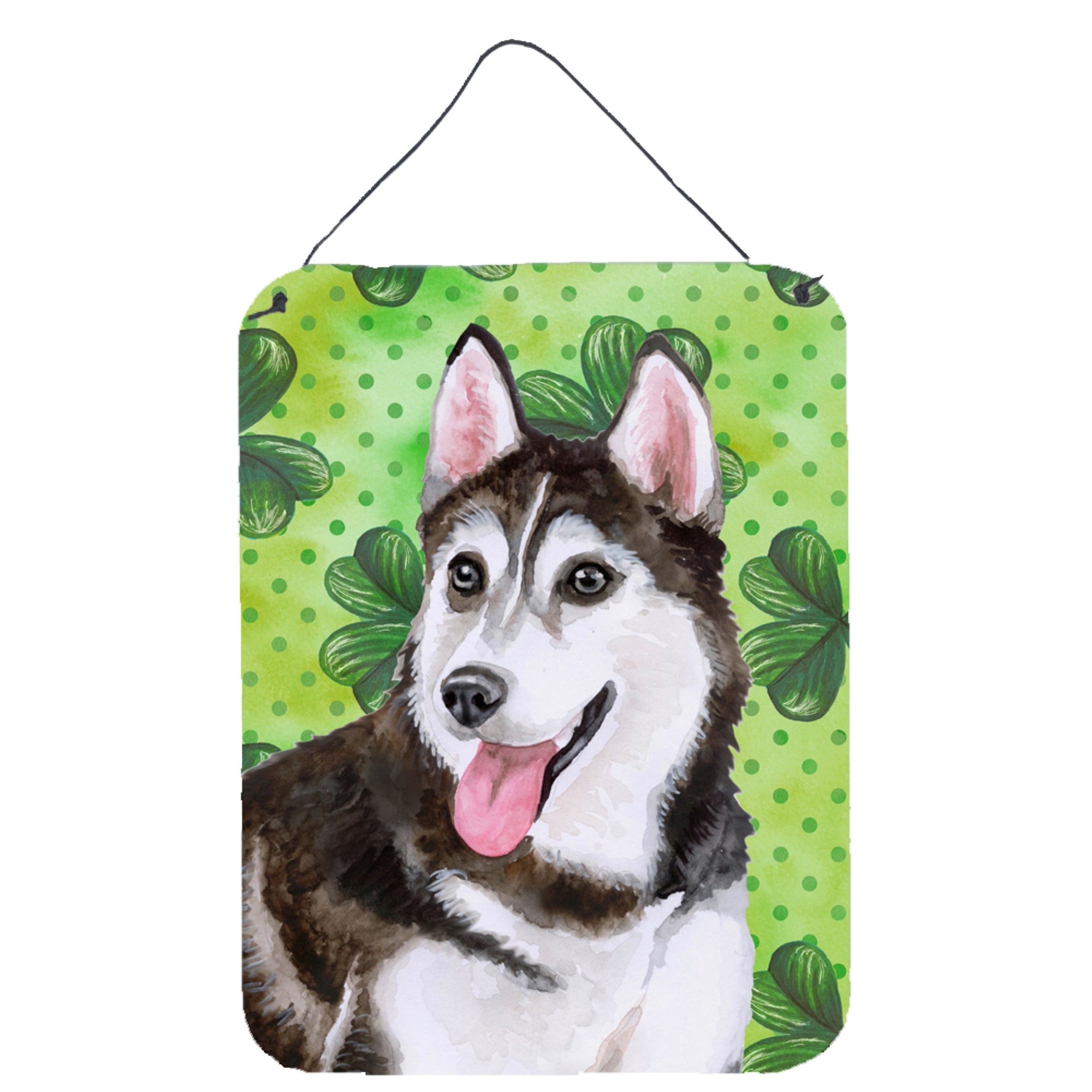 'Caroline'S Treasures Siberian Husky #2 St Patrick'S Metal Print, 16'''' X 12'''', Multicolor''
