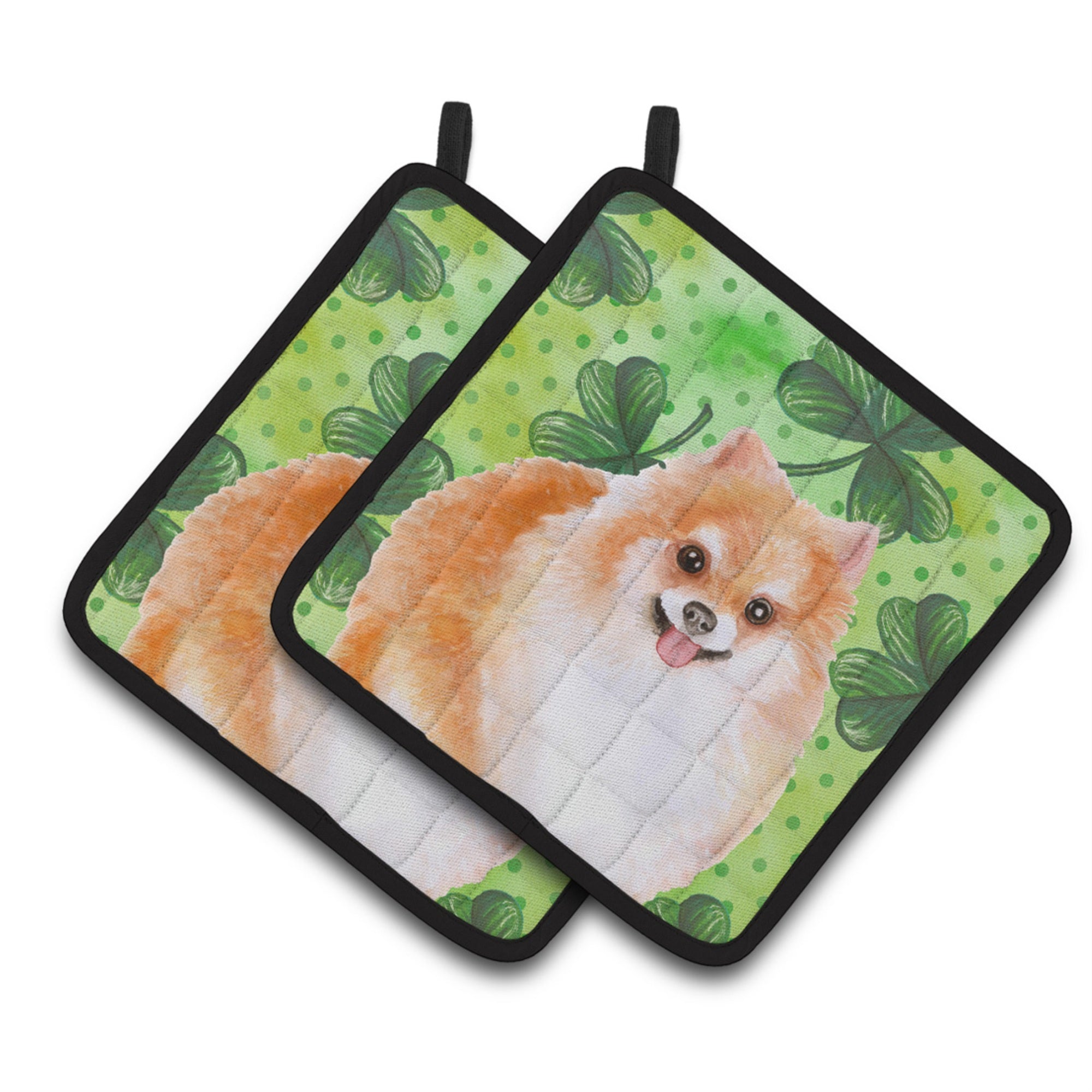 'Caroline'S Treasures Pomeranian #2 Decorated Pot Holder, 7.5H X 7.5W, St Patrick'S Day''