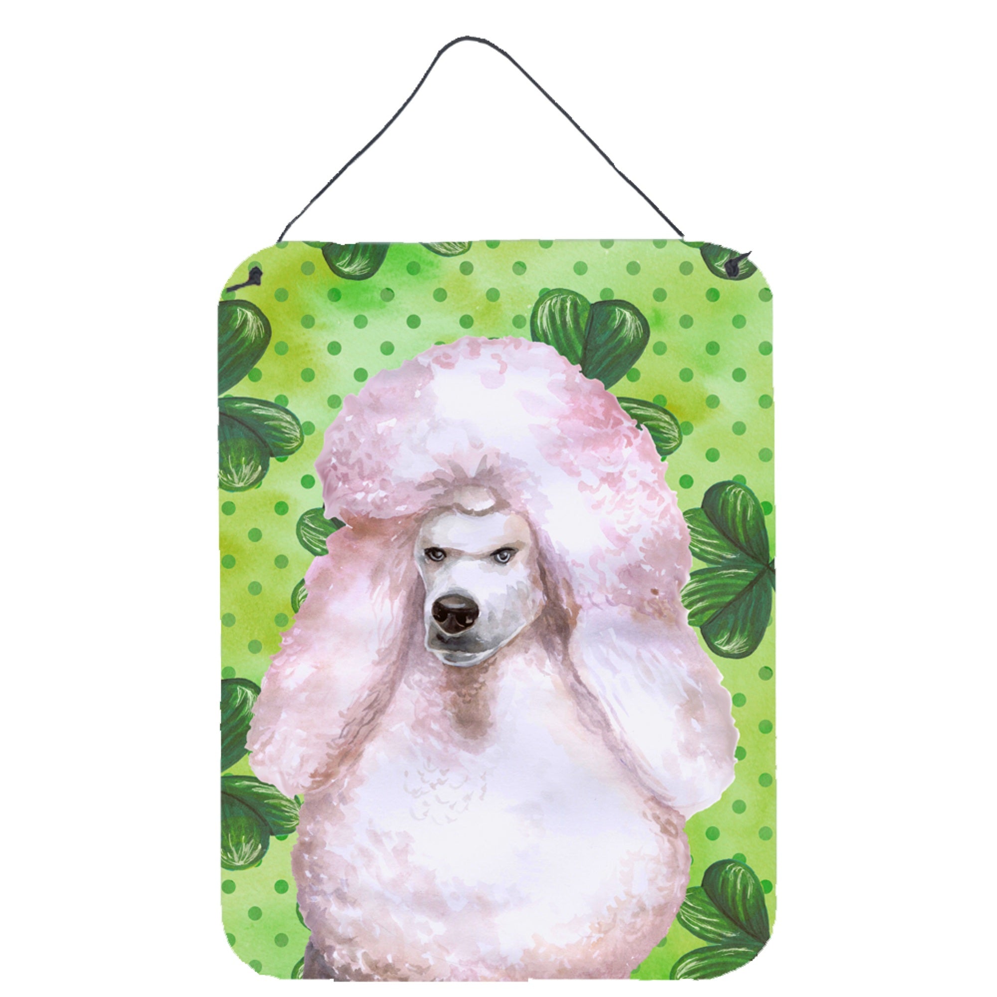 'Caroline'S Treasures White Standard Poodle St Patrick'S Metal Print, 16'''' X 12'''', Multicolor''