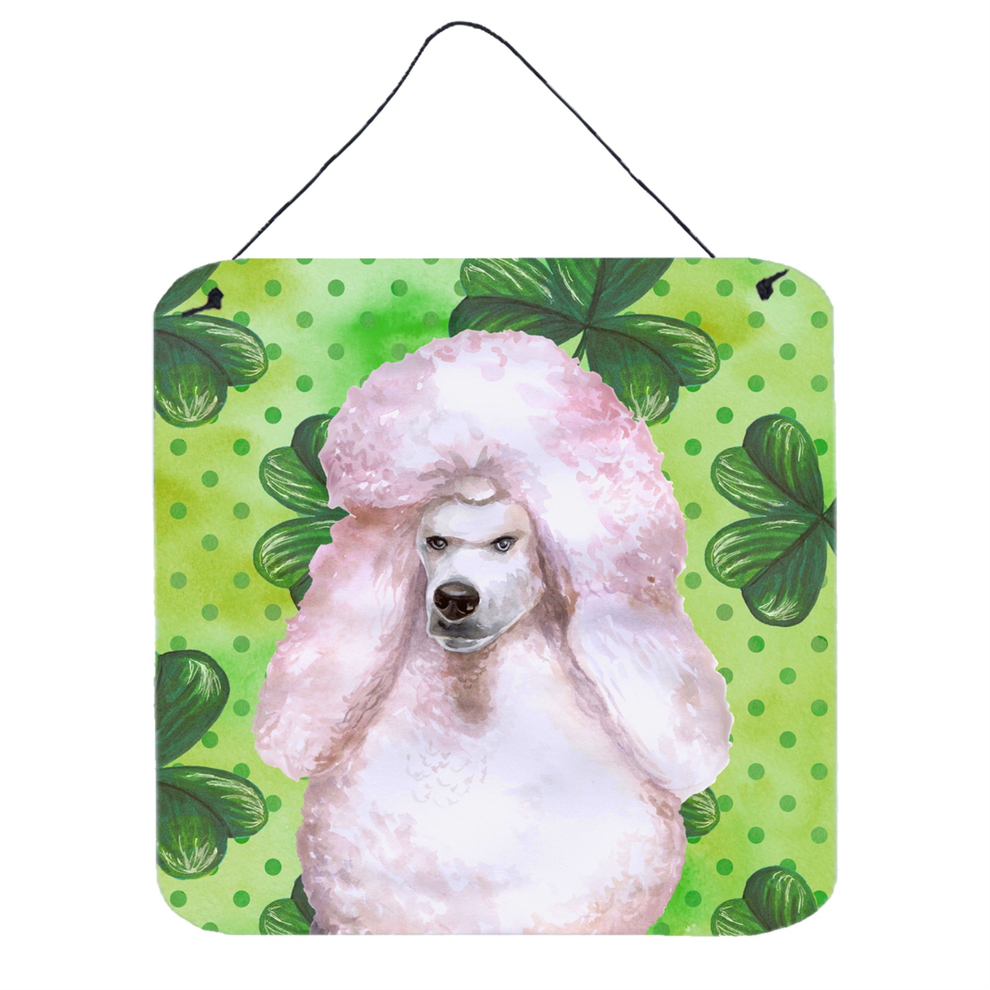 'Caroline'S Treasures White Standard Poodle Metal Print, 6H X 6W, St Patrick'S Day''