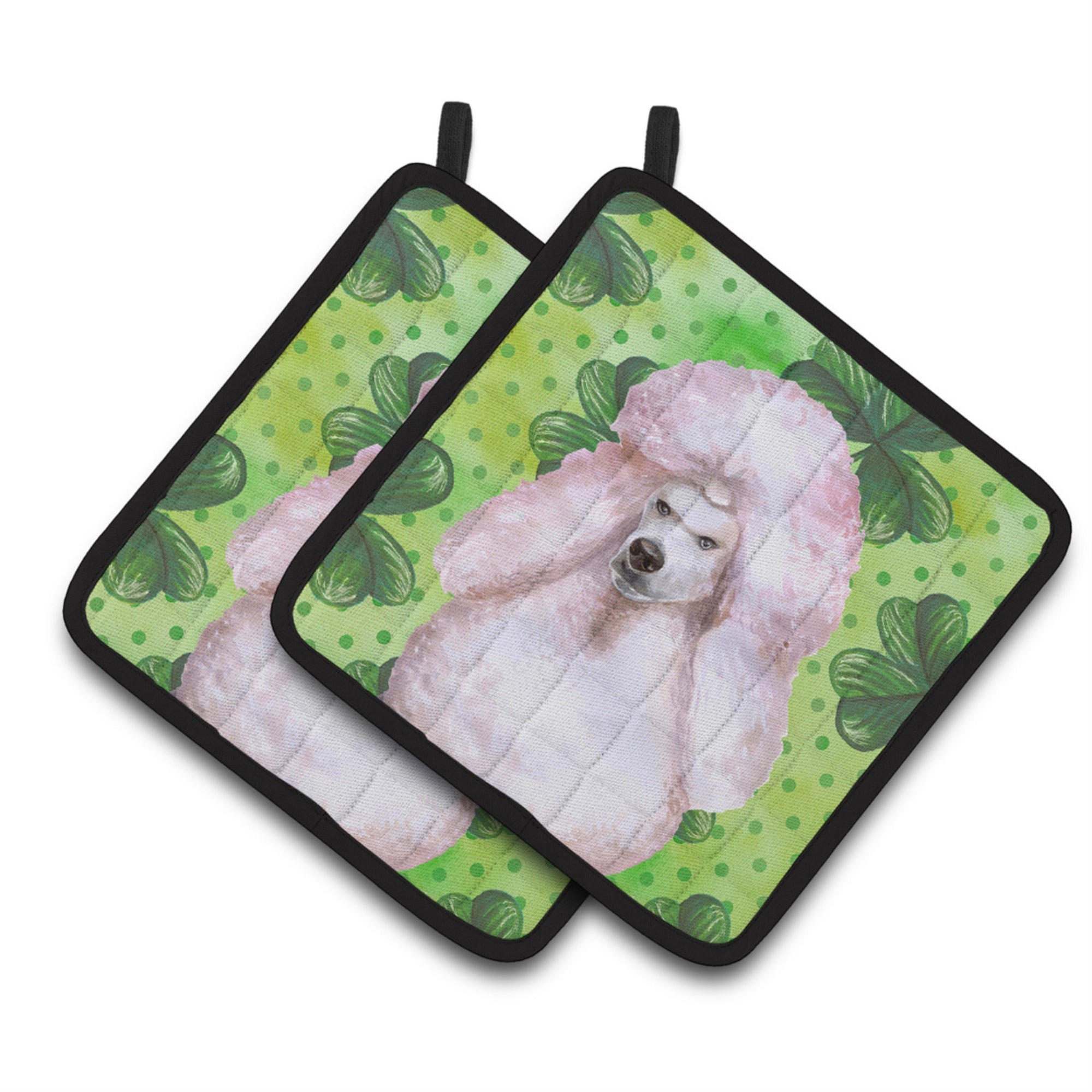 'Caroline'S Treasures White Standard Poodle Decorated Pot Holder, 7.5H X 7.5W, St Patrick'S Day''