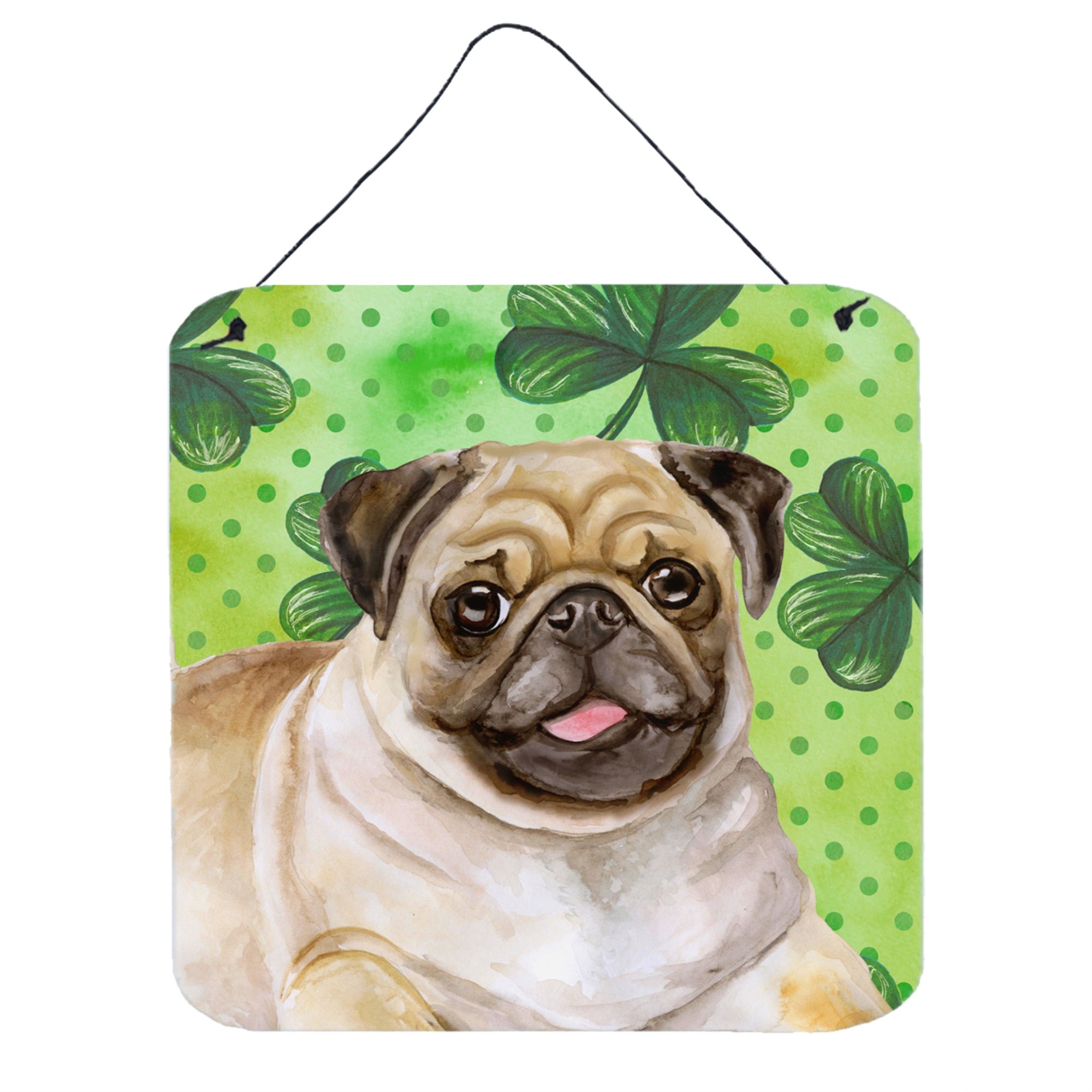 'Caroline'S Treasures Fawn Pug Metal Print, 6H X 6W, St Patrick'S Day''