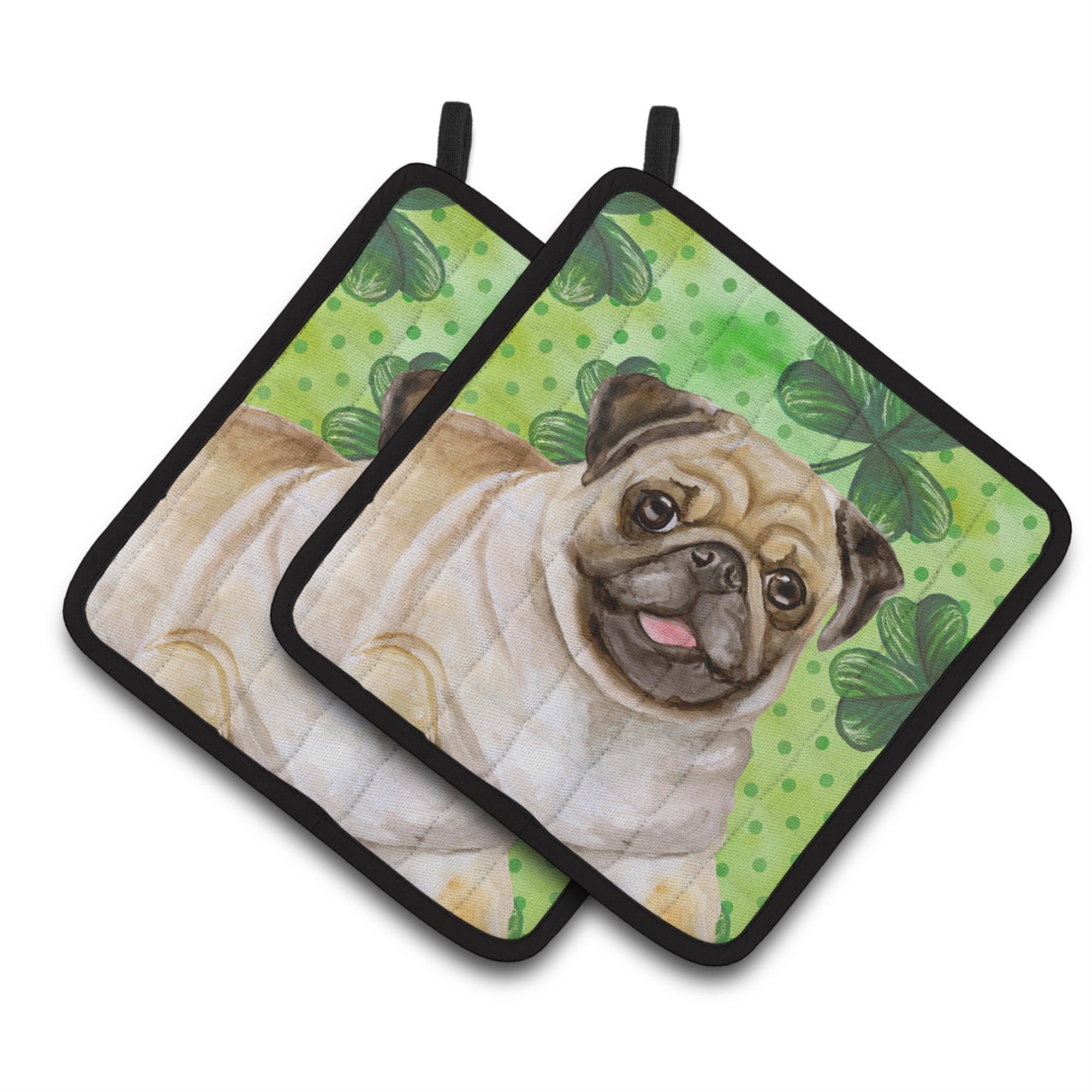 'Caroline'S Treasures Fawn Pug Decorated Pot Holder, 7.5H X 7.5W, St Patrick'S Day''