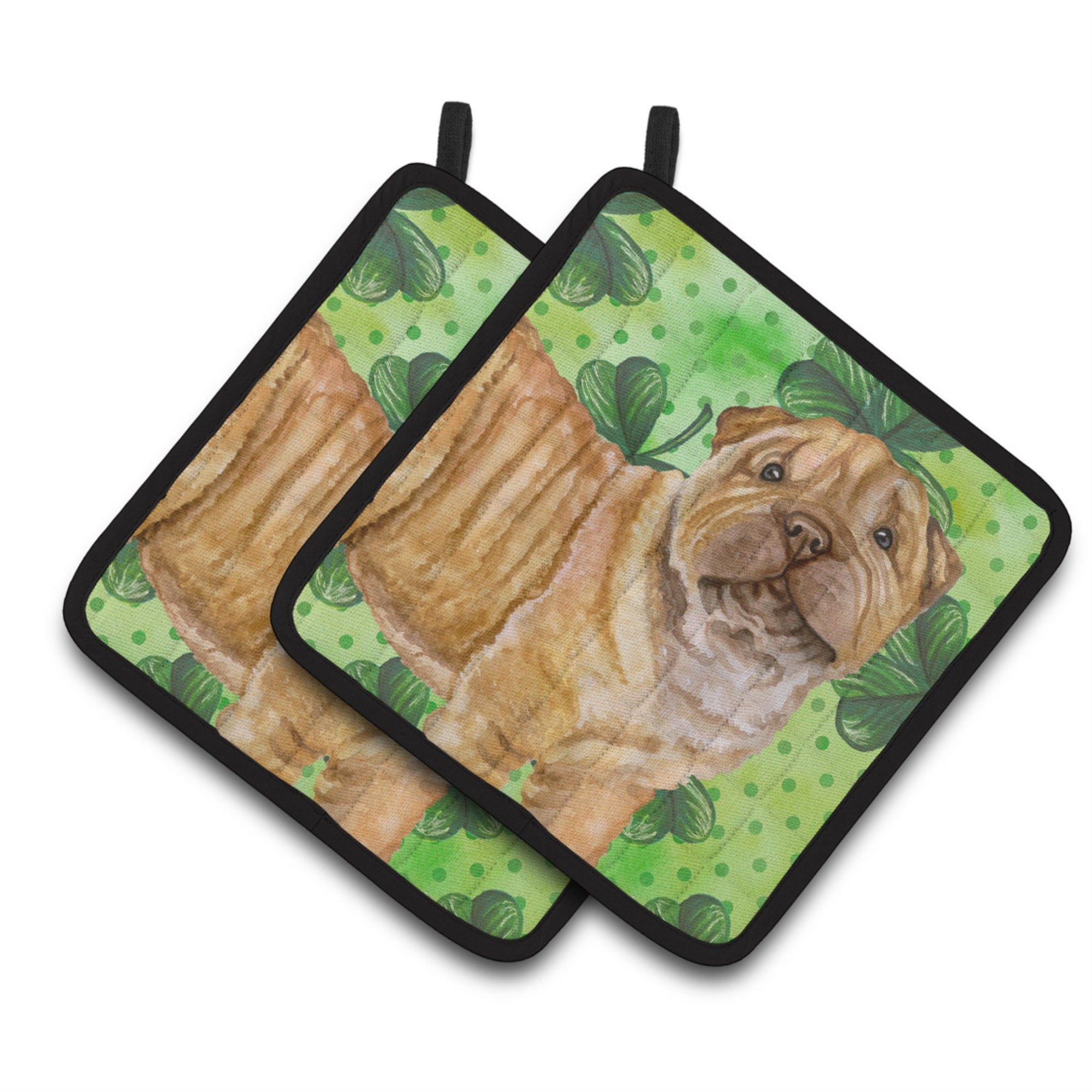 'Caroline'S Treasures Shar Pei Puppy Decorated Pot Holder, 7.5H X 7.5W, St Patrick'S Day''
