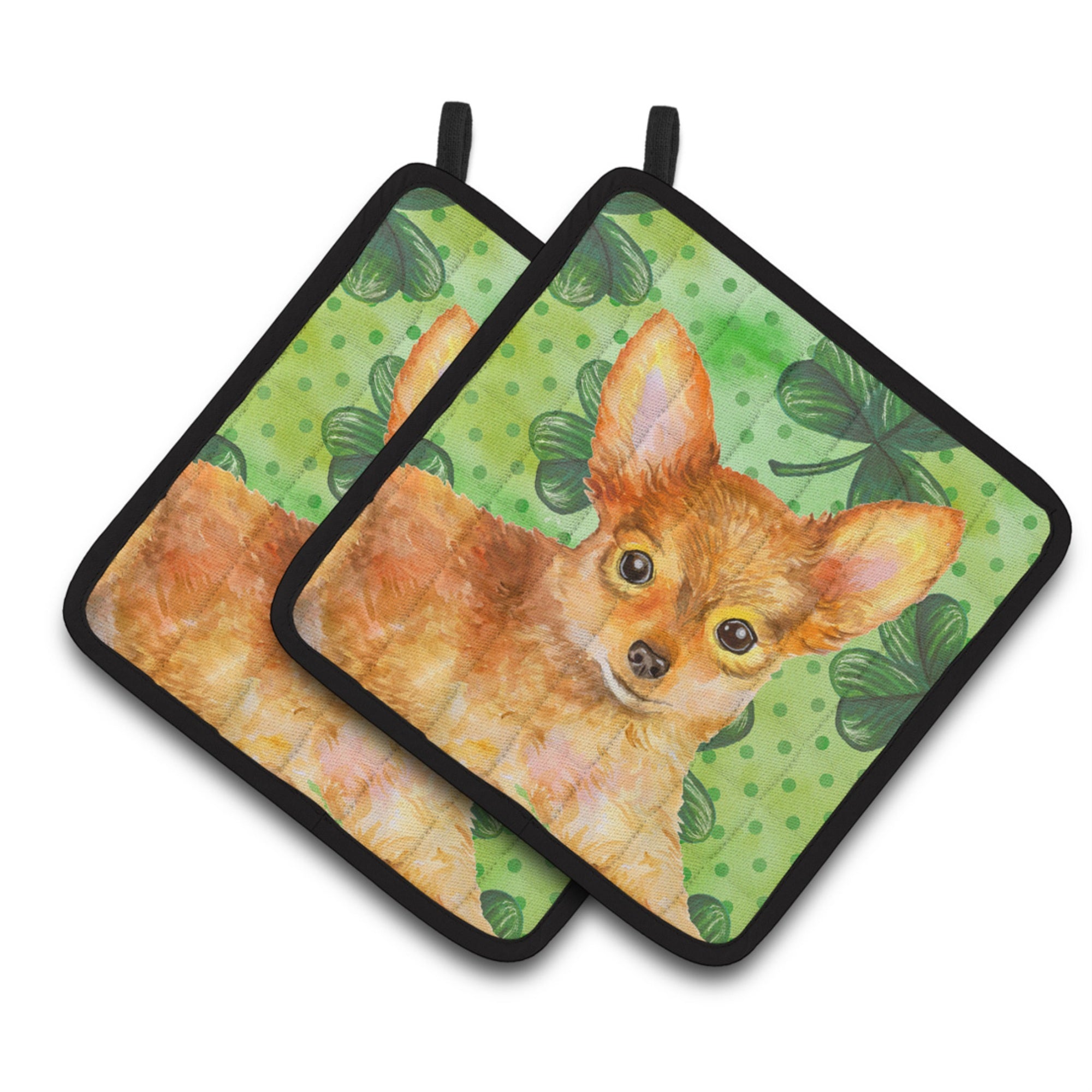 'Caroline'S Treasures Toy Terrier Decorated Pot Holder, 7.5H X 7.5W, St Patrick'S Day''