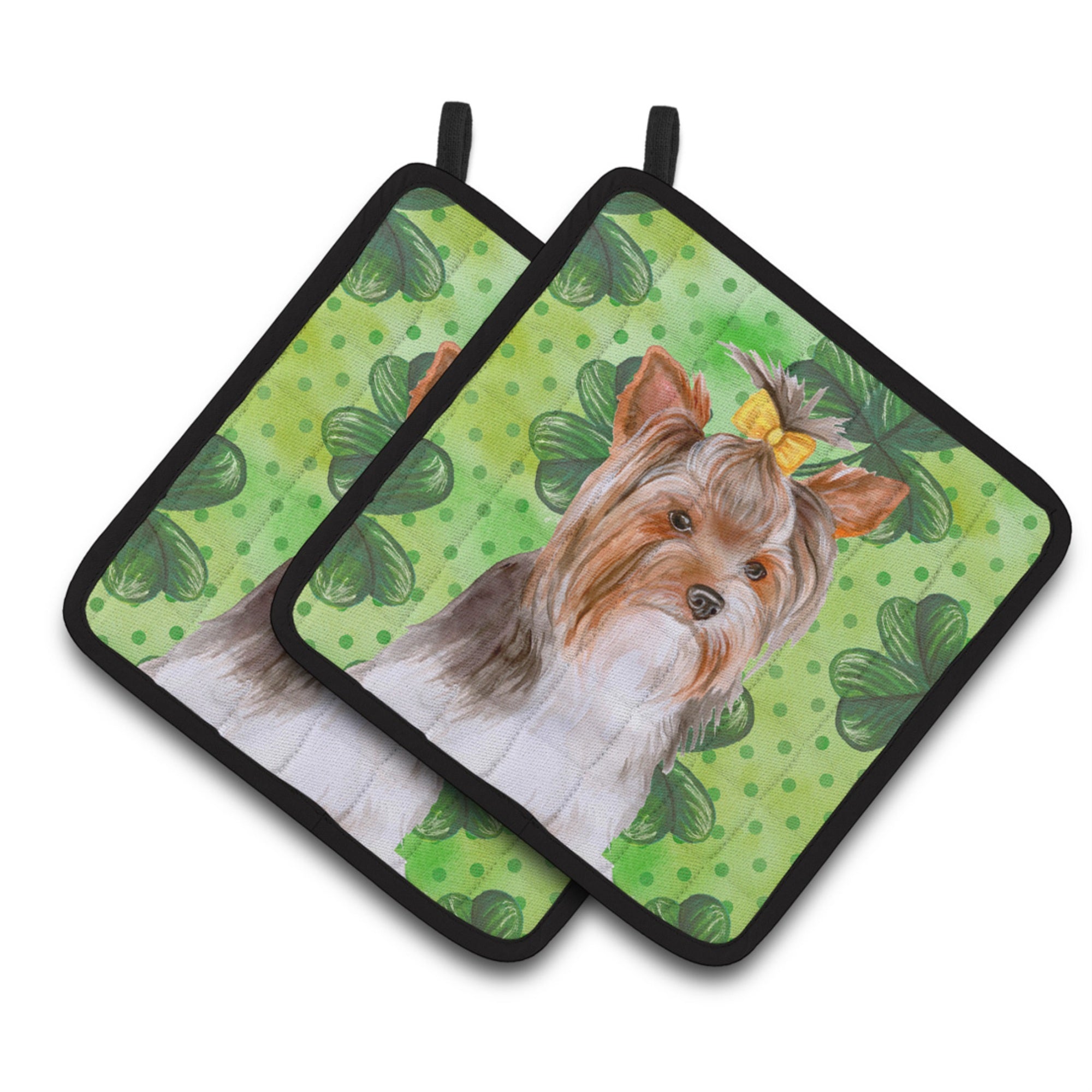 'Caroline'S Treasures Yorkshire Terrier #2 Decorated Pot Holder, 7.5H X 7.5W, St Patrick'S Day''