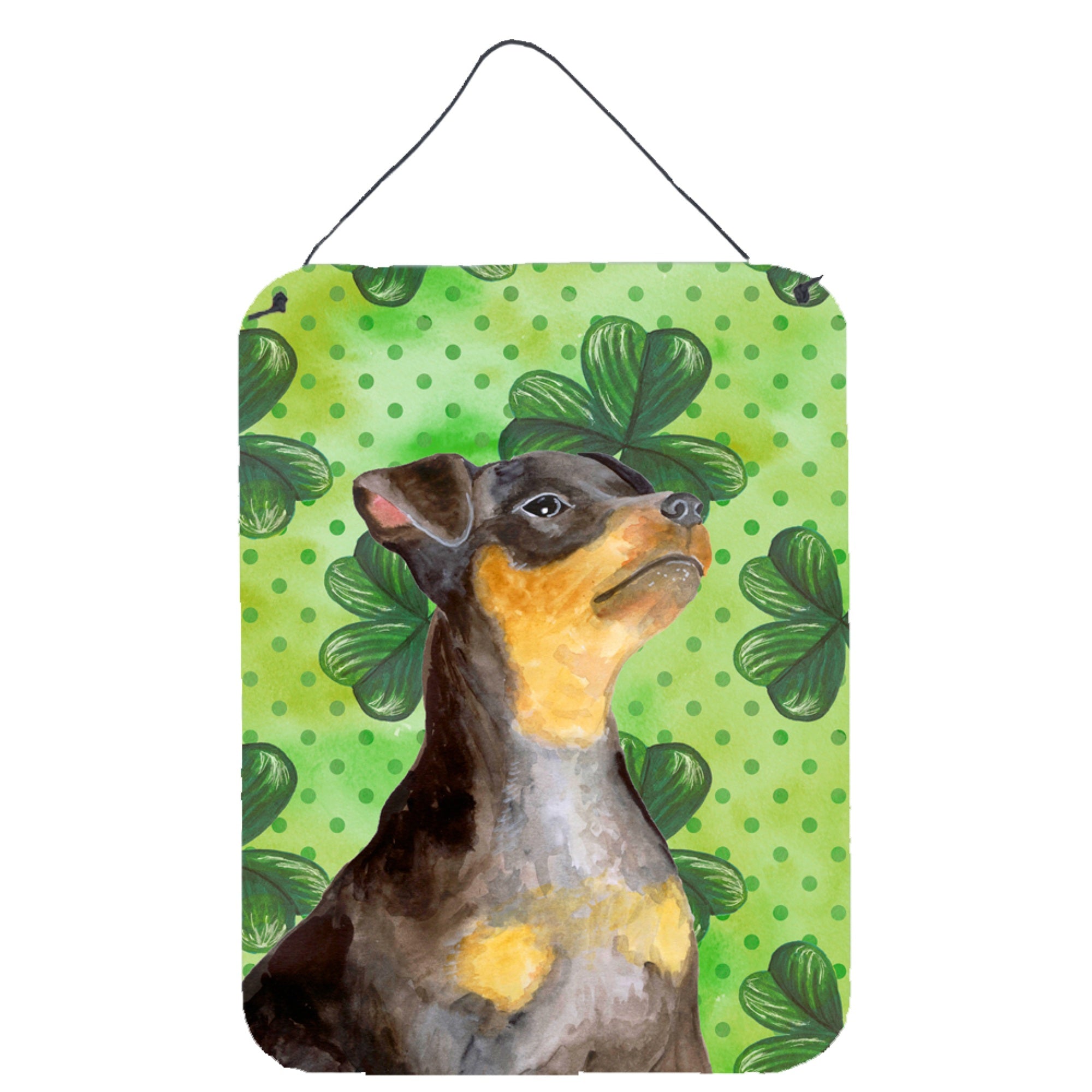 'Caroline'S Treasures Miniature Pinscher #2 St Patrick'S Metal Print, 16'''' X 12'''', Multicolor''