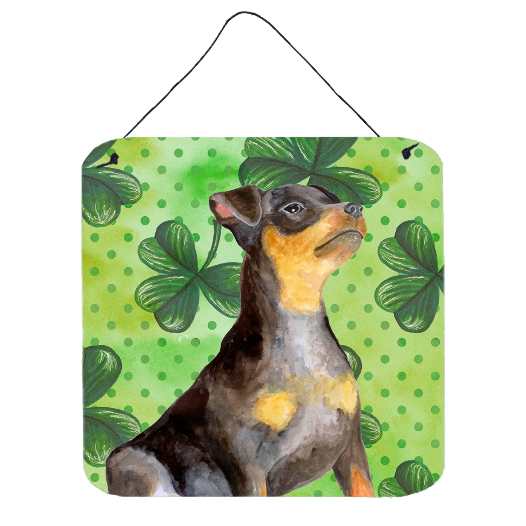 'Caroline'S Treasures Miniature Pinscher #2 Metal Print, 6H X 6W, St Patrick'S Day''
