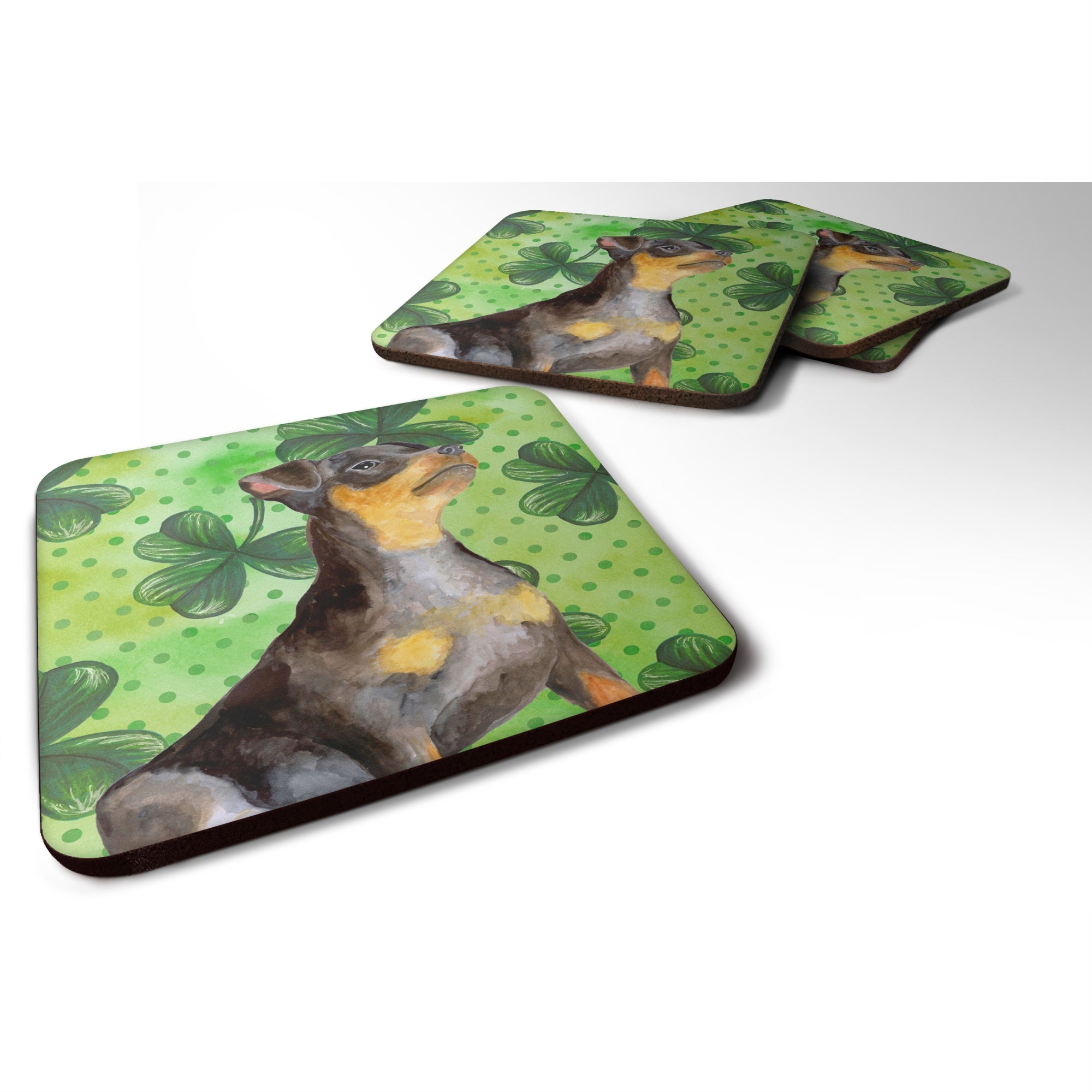 'Caroline'S Treasures Miniature Pinscher #2 St Patrick'S Decorative Coasters, Multicolor''