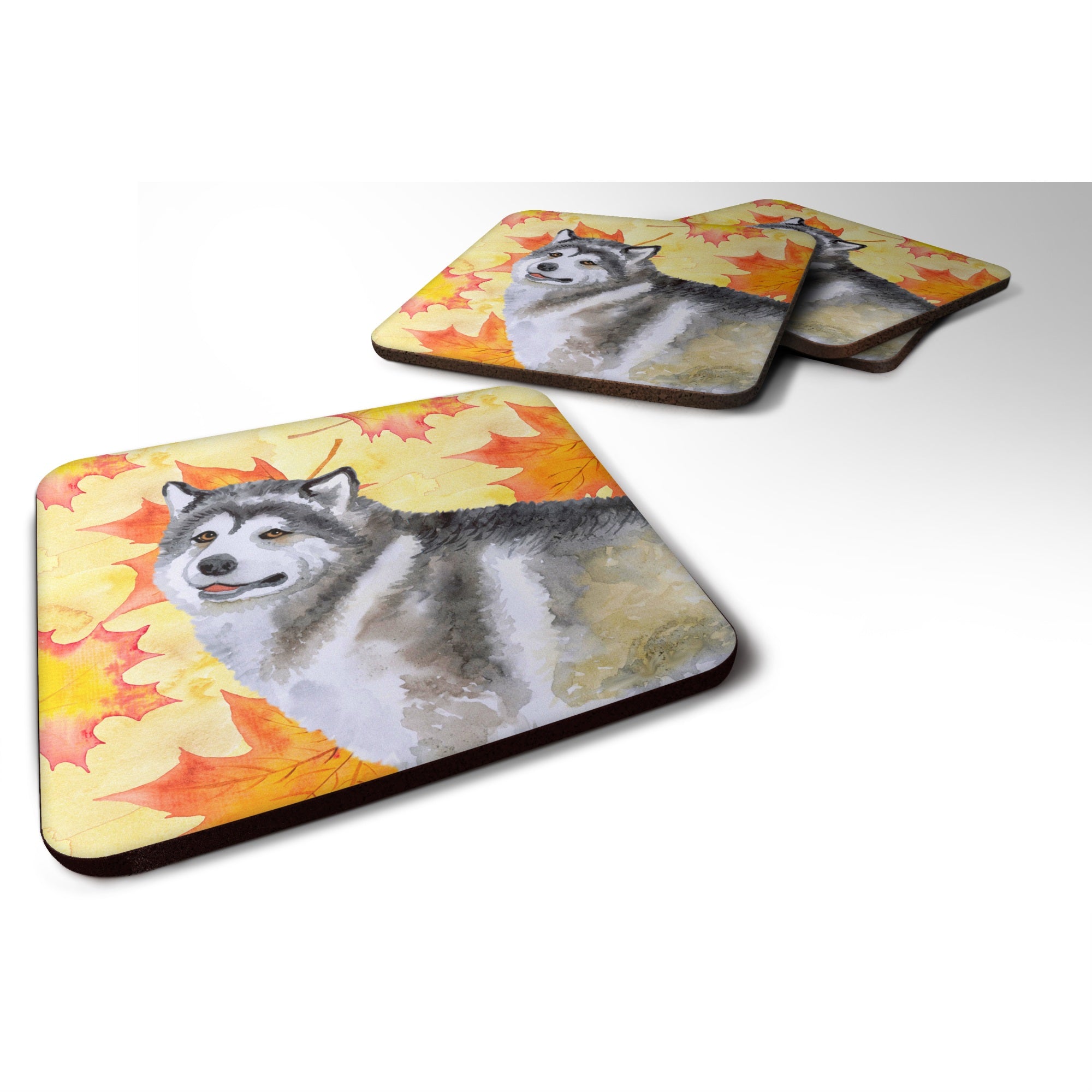 'Caroline'S Treasures Alaskan Malamute Fall Decorative Coasters, Multicolor''