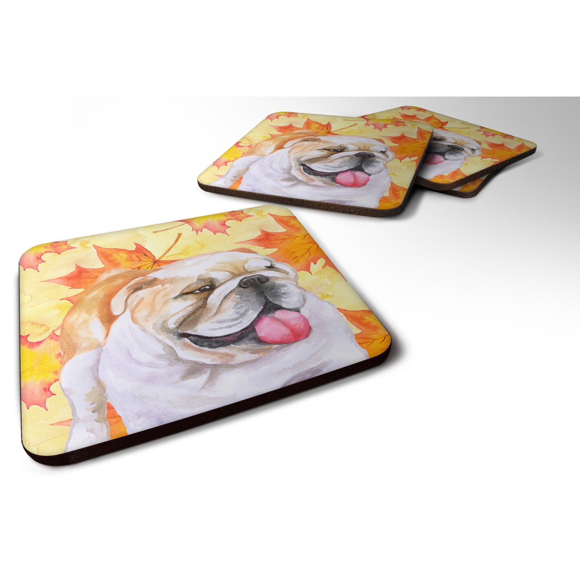 'Caroline'S Treasures English Bulldog Fall Decorative Coasters, Multicolor''
