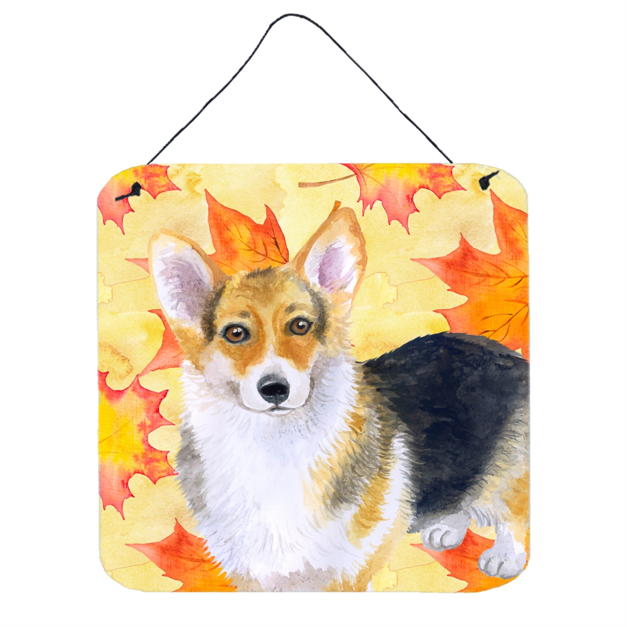 'Caroline'S Treasures Pembroke Corgi Metal Print, 6H X 6W, Fall Leaves''