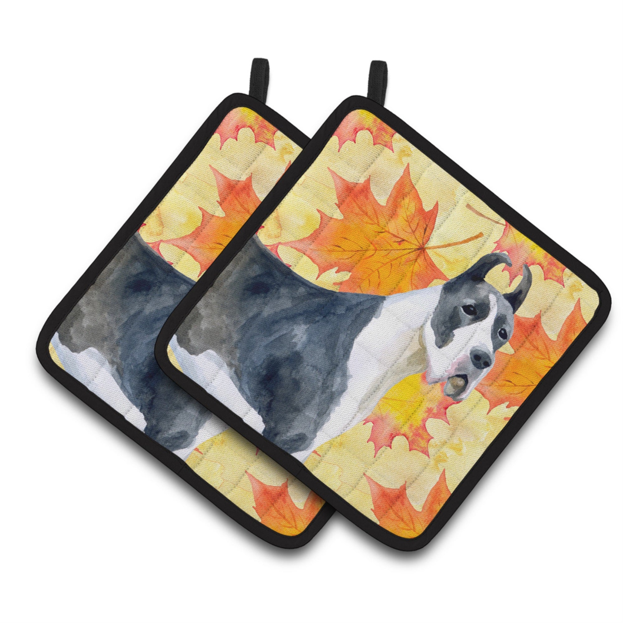 'Caroline'S Treasures Harlequin Dane Decorated Pot Holder, 7.5H X 7.5W, Fall Leaves''