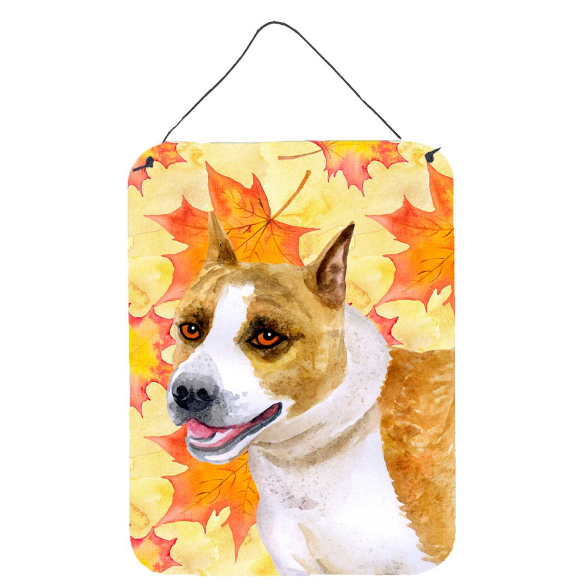 'Caroline'S Treasures American Staffordshire Fall Metal Print, 16'''' X 12'''', Multicolor''