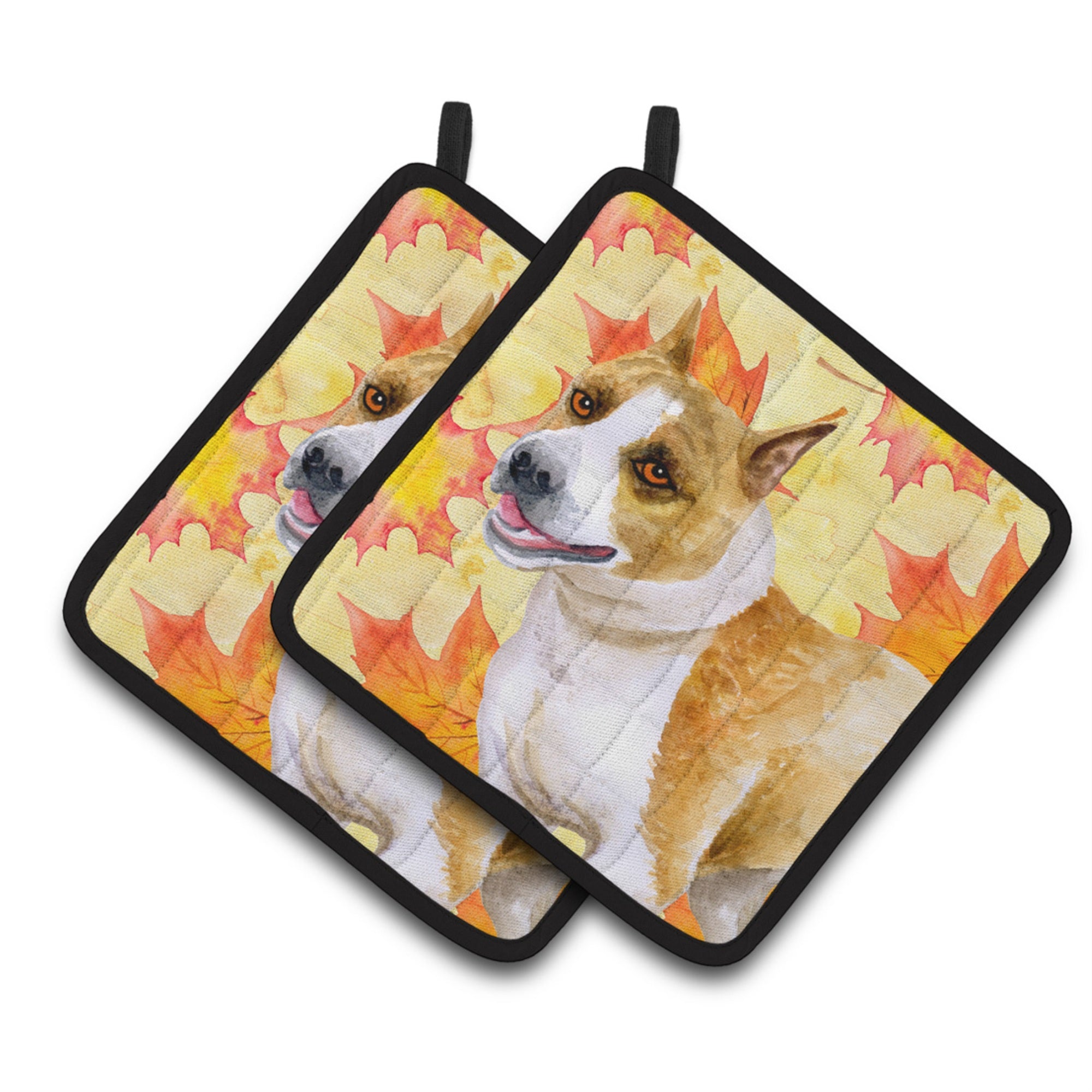 'Caroline'S Treasures American Staffordshire Decorated Pot Holder, 7.5H X 7.5W, Fall Leaves''