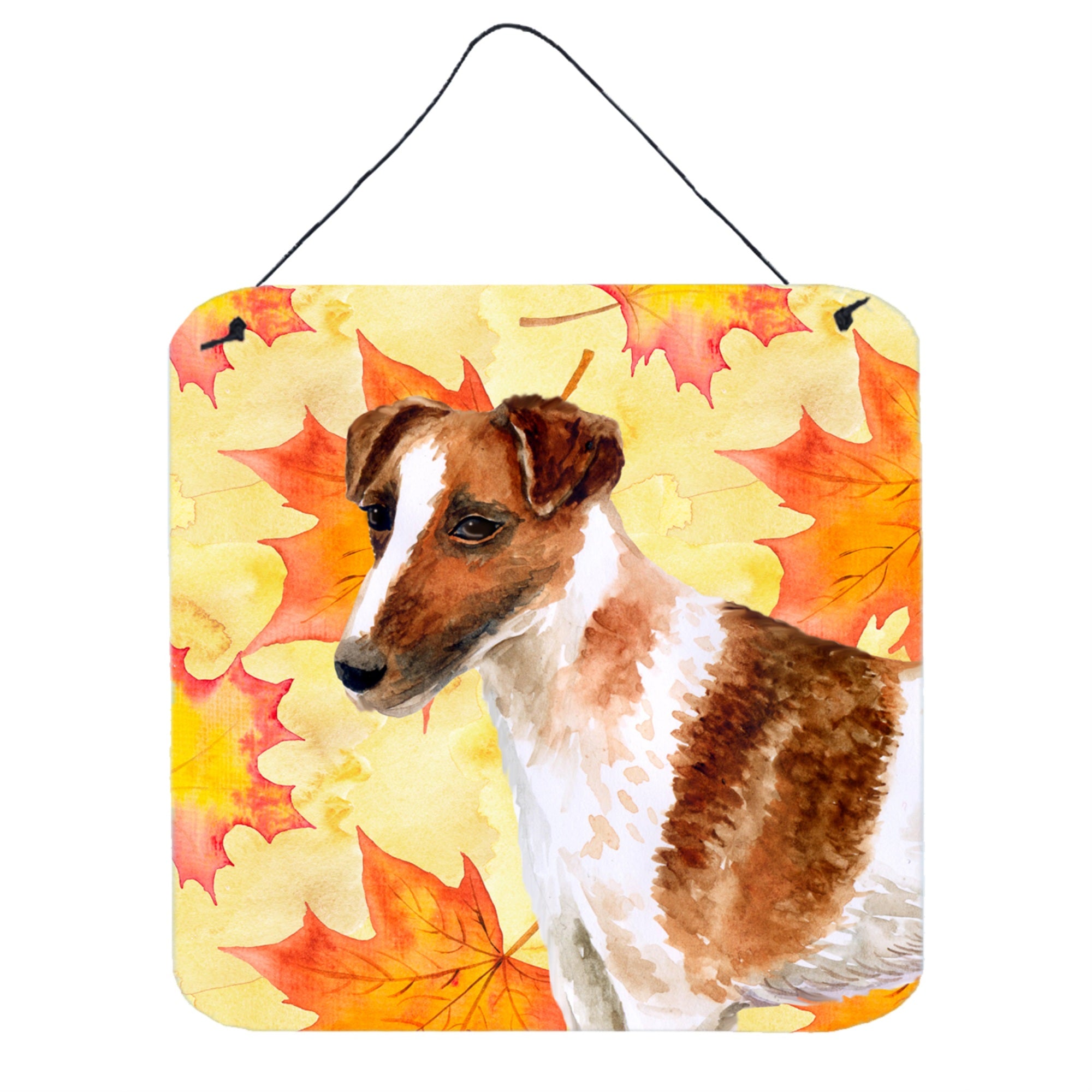 'Caroline'S Treasures Smooth Fox Terrier Metal Print, 6H X 6W, Fall Leaves''