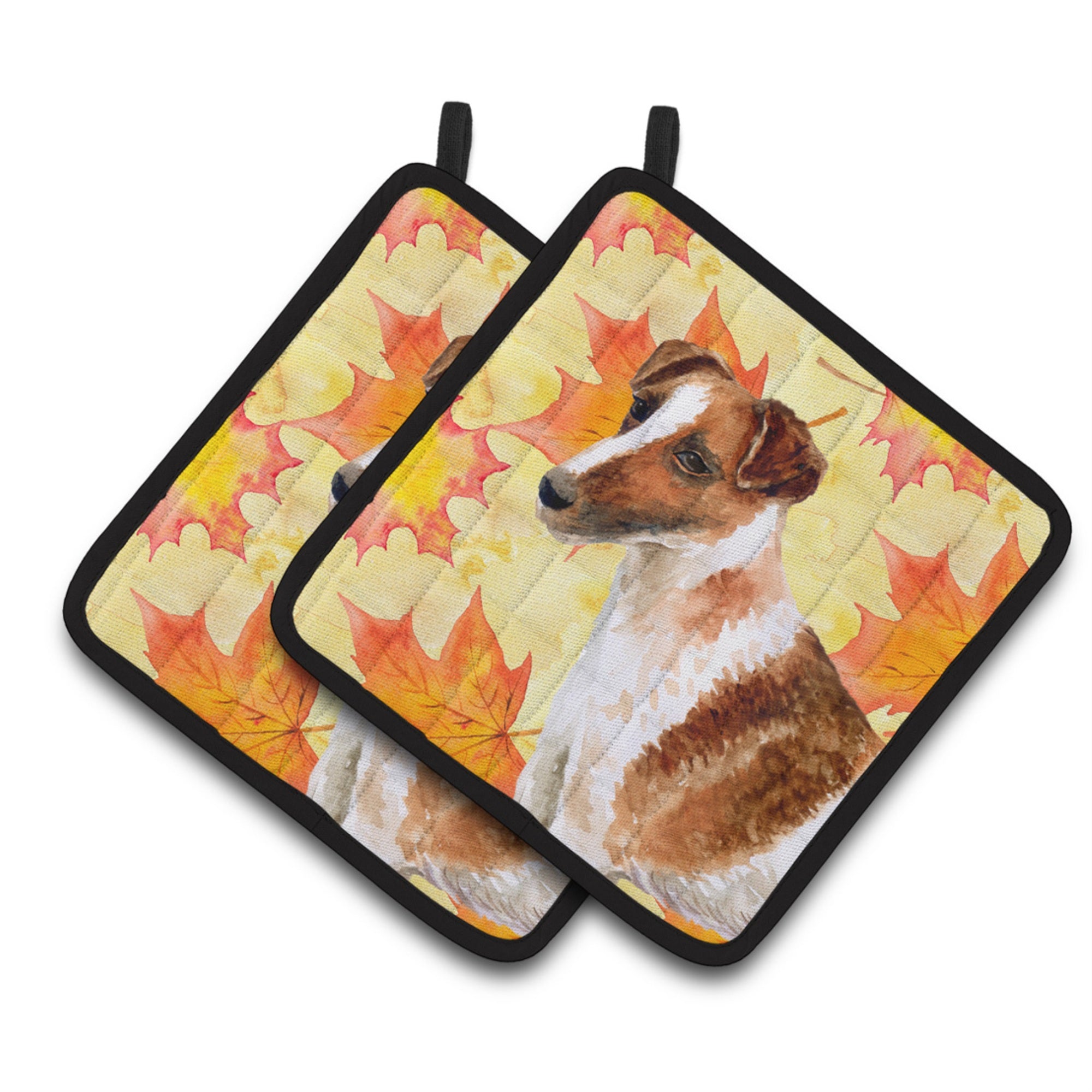 'Caroline'S Treasures Smooth Fox Terrier Decorated Pot Holder, 7.5H X 7.5W, Fall Leaves''