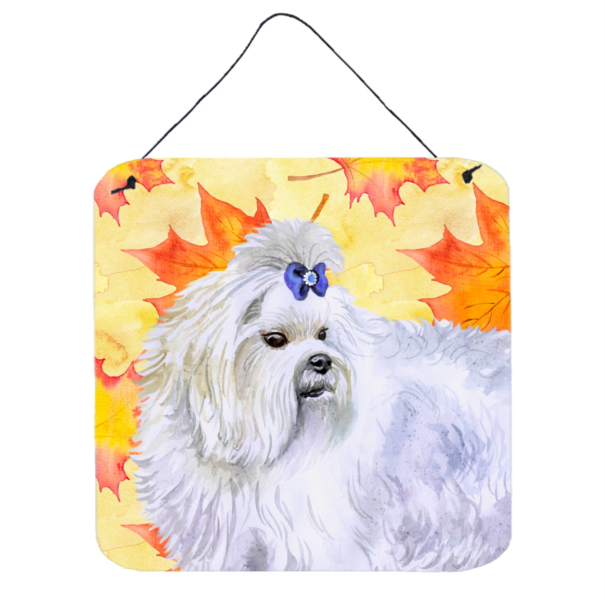 'Caroline'S Treasures Maltese Metal Print, 6H X 6W, Fall Leaves''