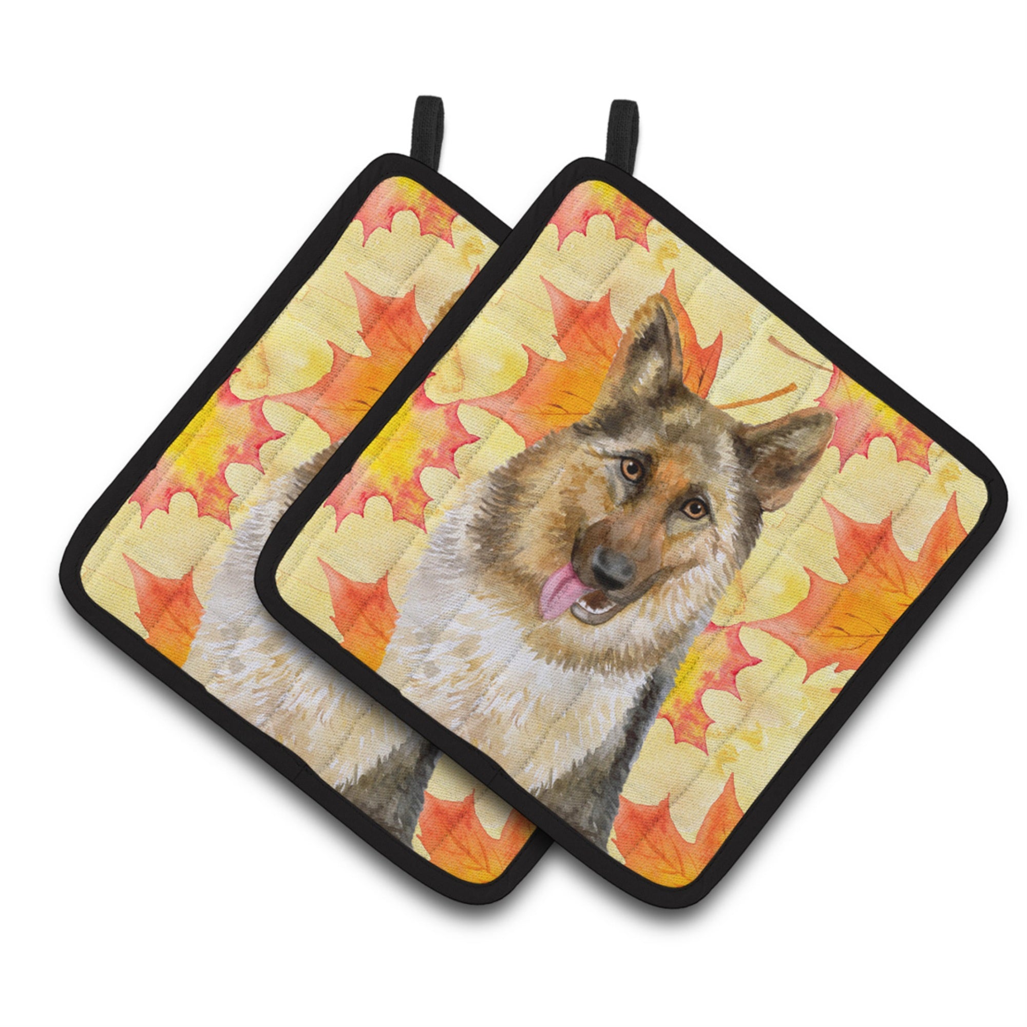 'Caroline'S Treasures German Shepherd Decorated Pot Holder, 7.5H X 7.5W, Fall Leaves''
