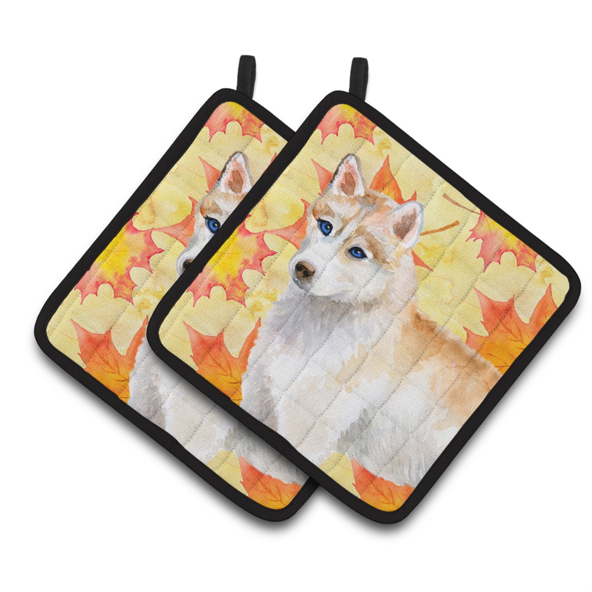 'Caroline'S Treasures Siberian Husky Decorated Pot Holder, 7.5H X 7.5W, Fall Leaves''