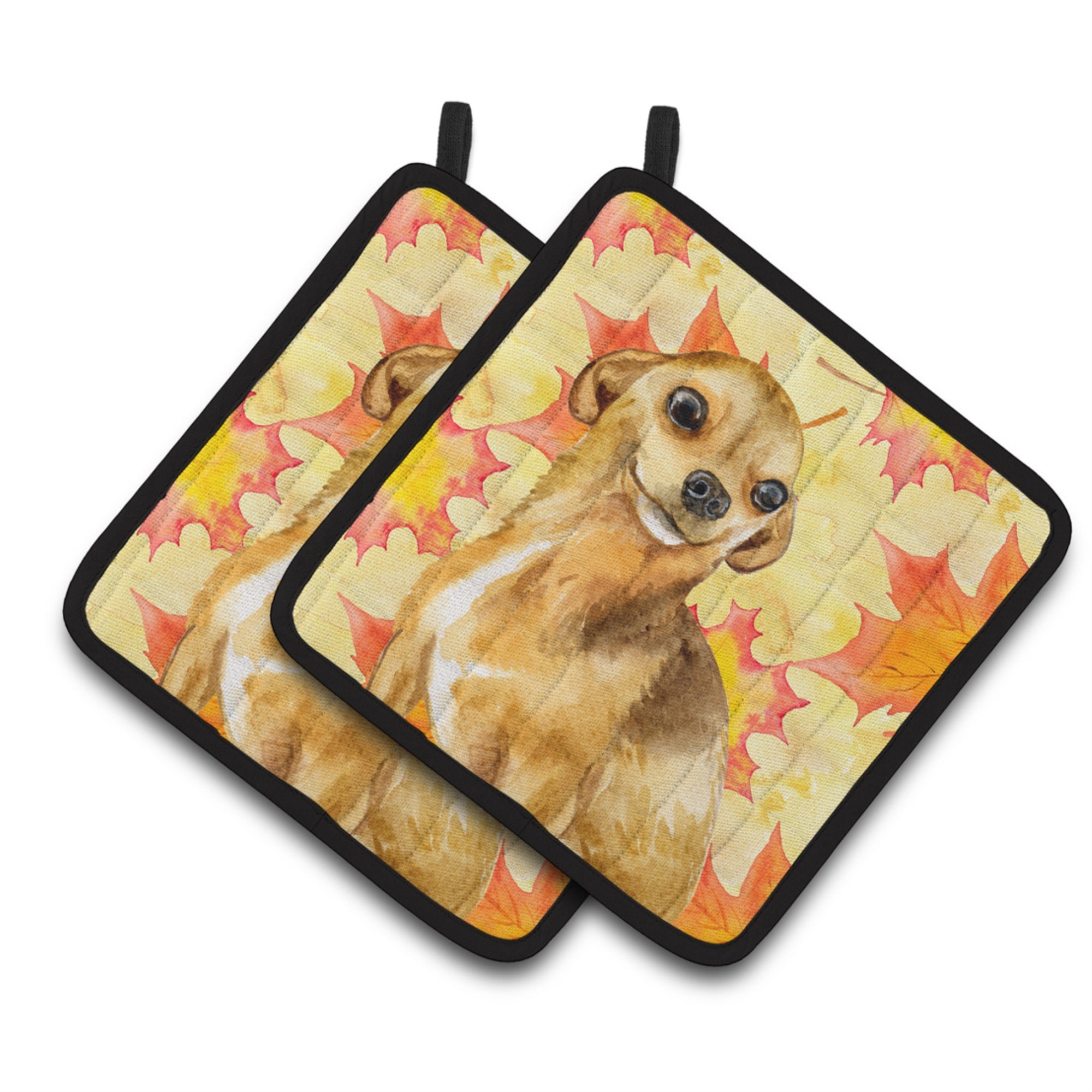 'Caroline'S Treasures Chihuahua Decorated Pot Holder, 7.5H X 7.5W, Fall Leaves''