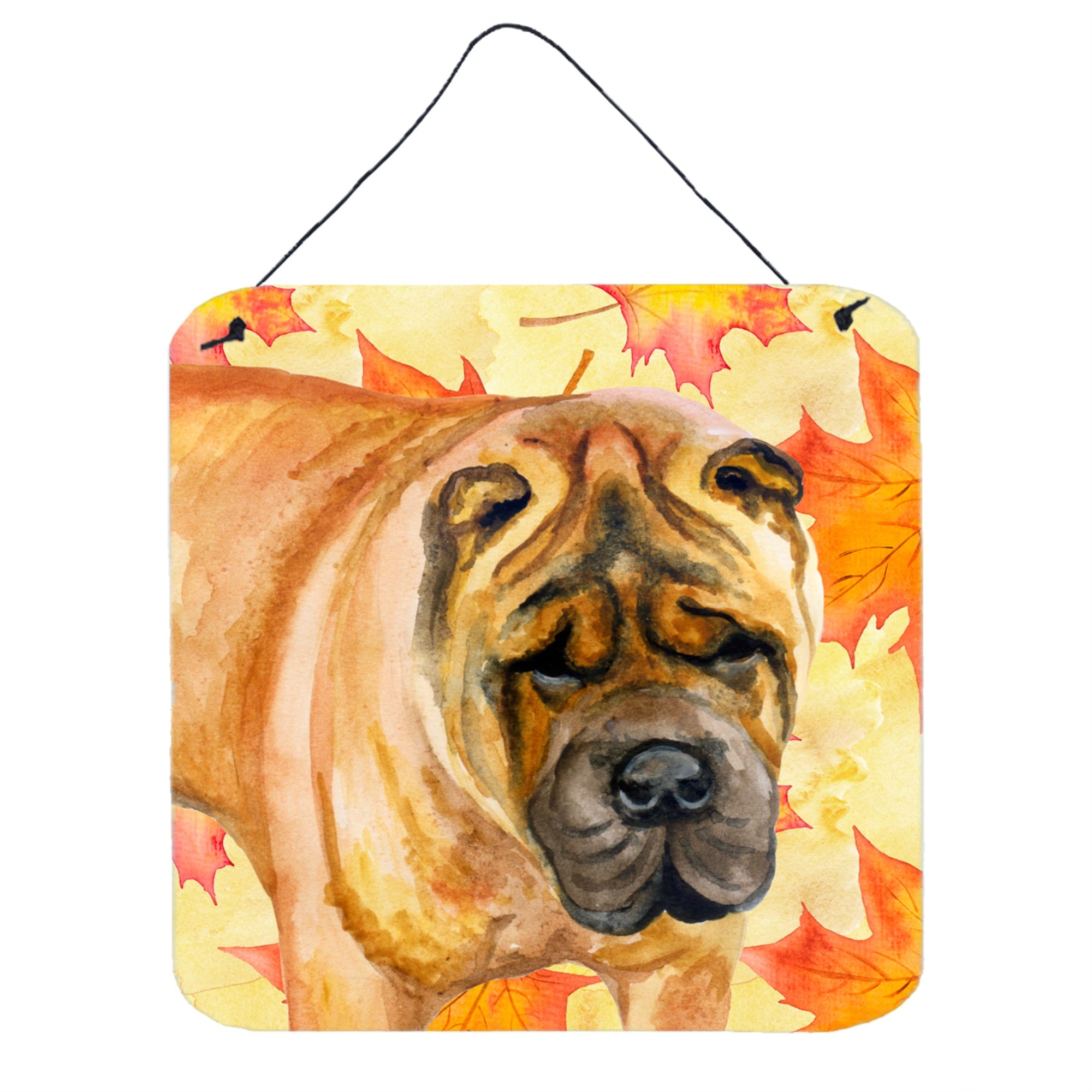 'Caroline'S Treasures Shar Pei Metal Print, 6H X 6W, Fall Leaves''