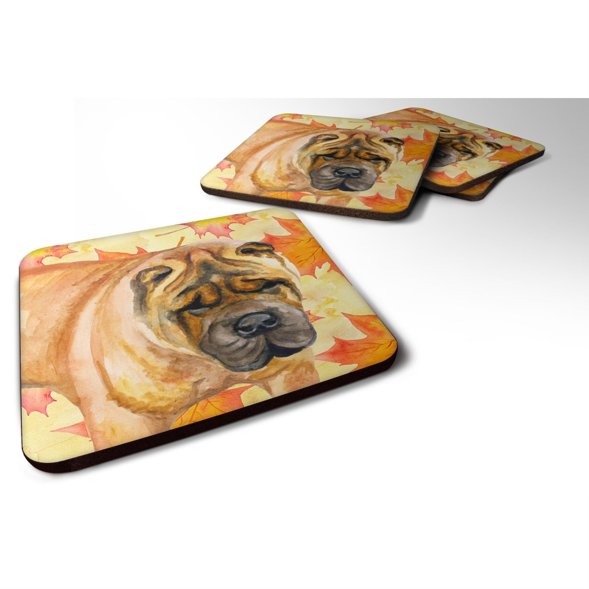 'Caroline'S Treasures Shar Pei Fall Decorative Coasters, Multicolor''