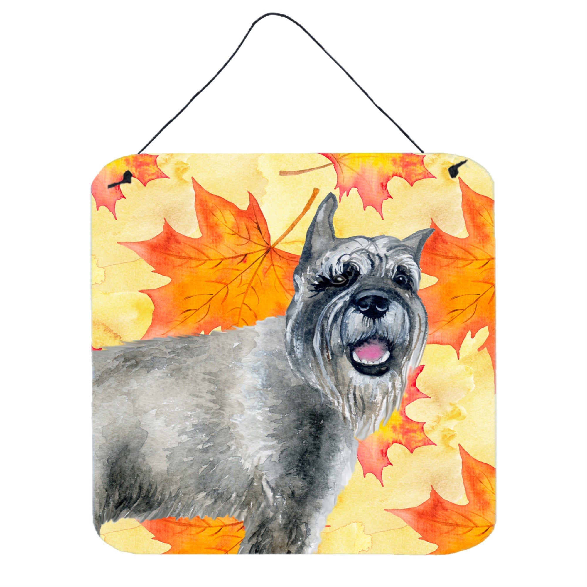 'Caroline'S Treasures Schnauzer Metal Print, 6H X 6W, Fall Leaves''