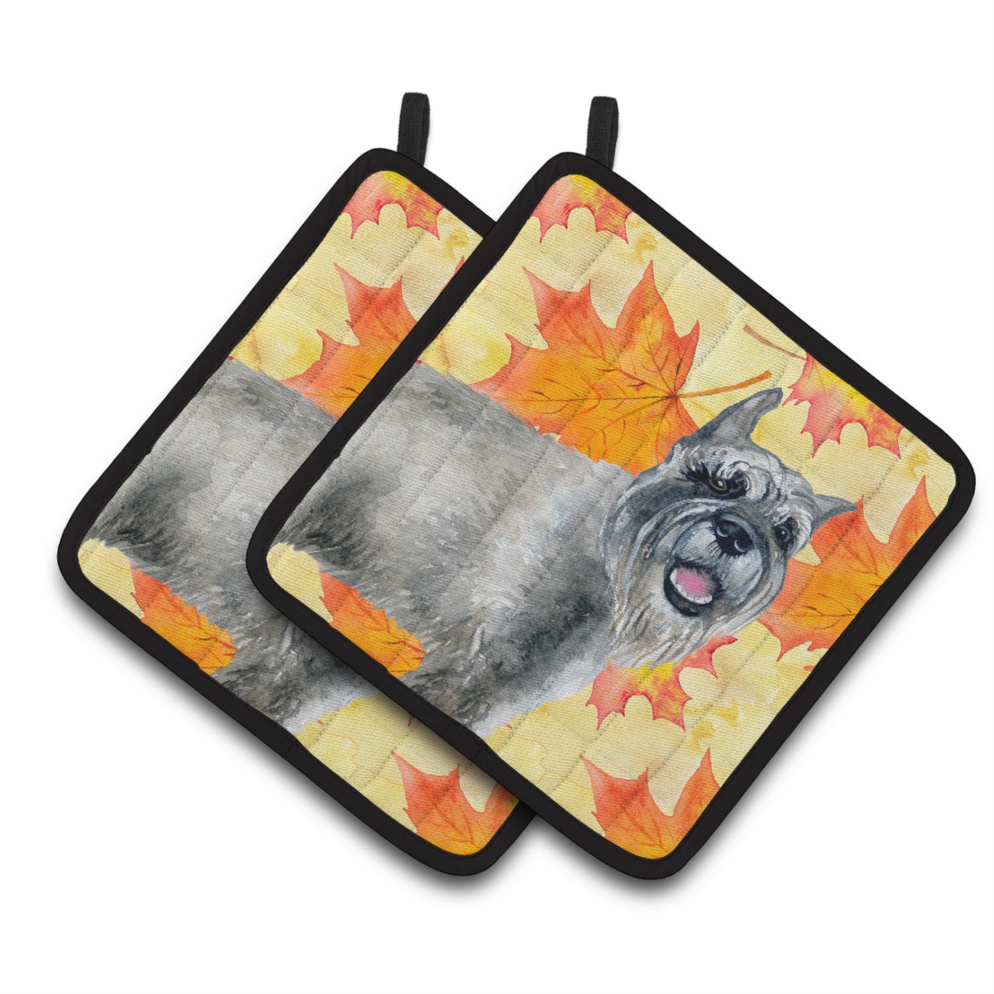'Caroline'S Treasures Schnauzer Decorated Pot Holder, 7.5H X 7.5W, Fall Leaves''