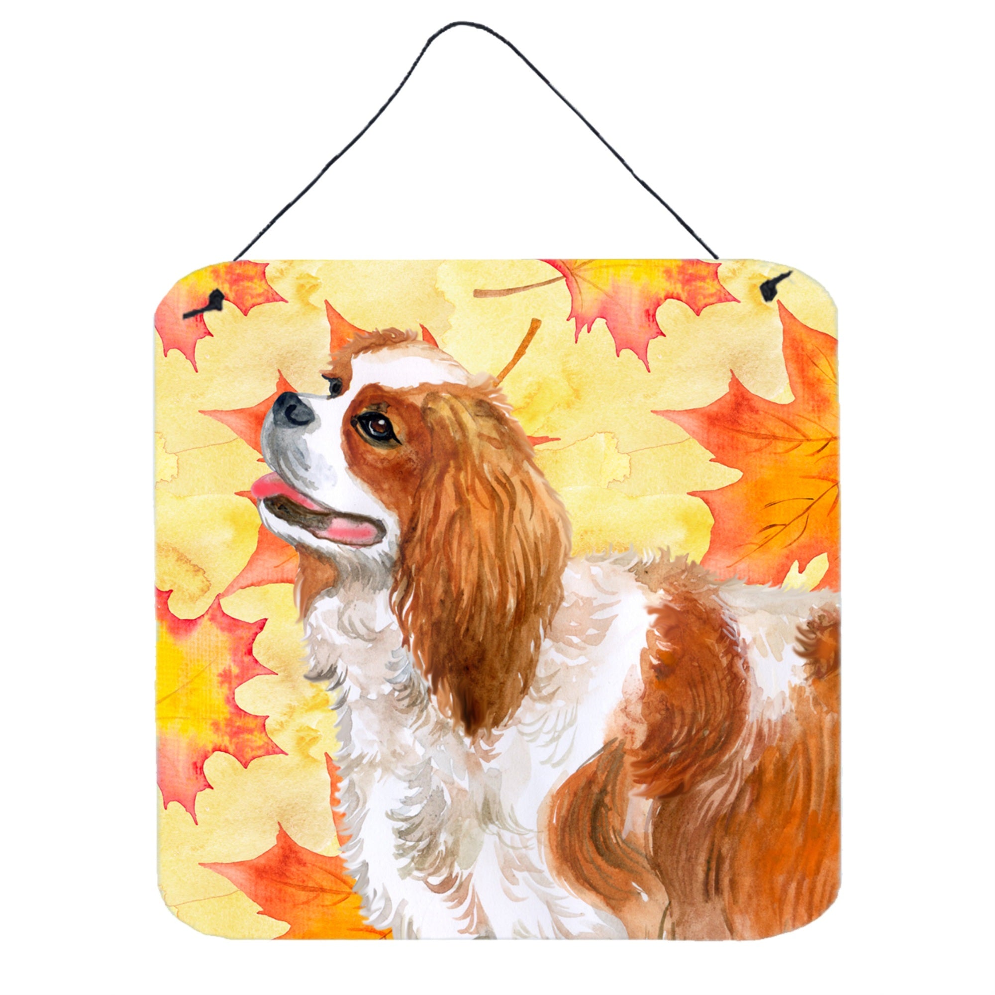 'Caroline'S Treasures Cavalier Spaniel Metal Print, 6H X 6W, Fall Leaves''