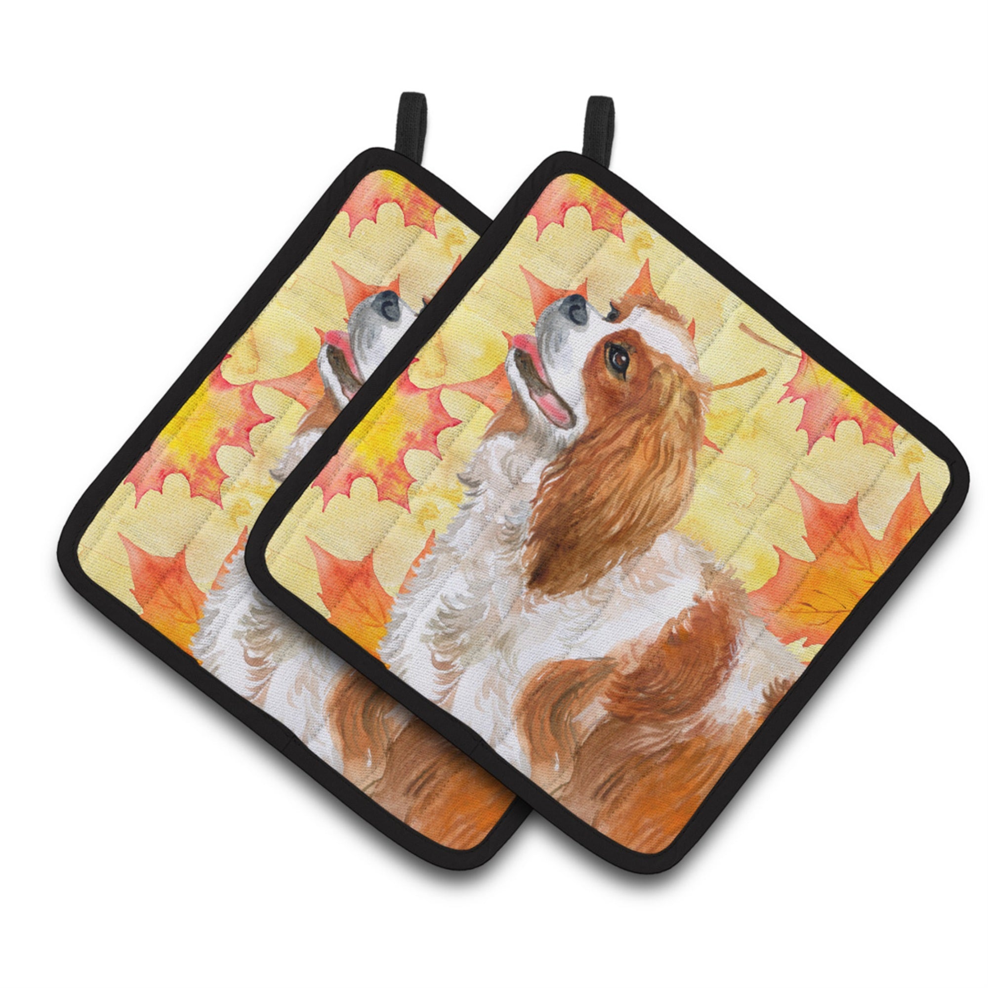 'Caroline'S Treasures Cavalier Spaniel Decorated Pot Holder, 7.5H X 7.5W, Fall Leaves''