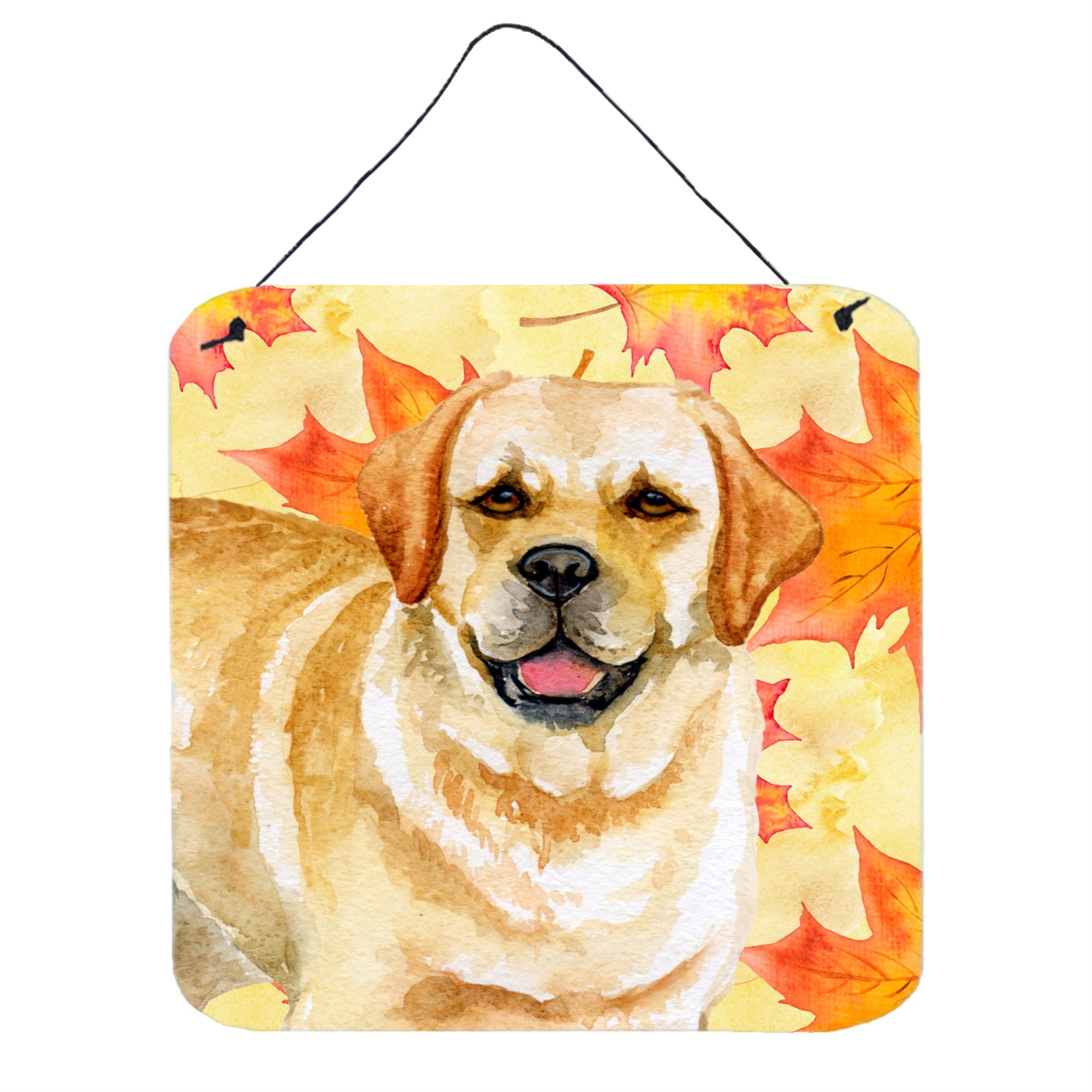 'Caroline'S Treasures Golden Retriever Metal Print, 6H X 6W, Fall Leaves''