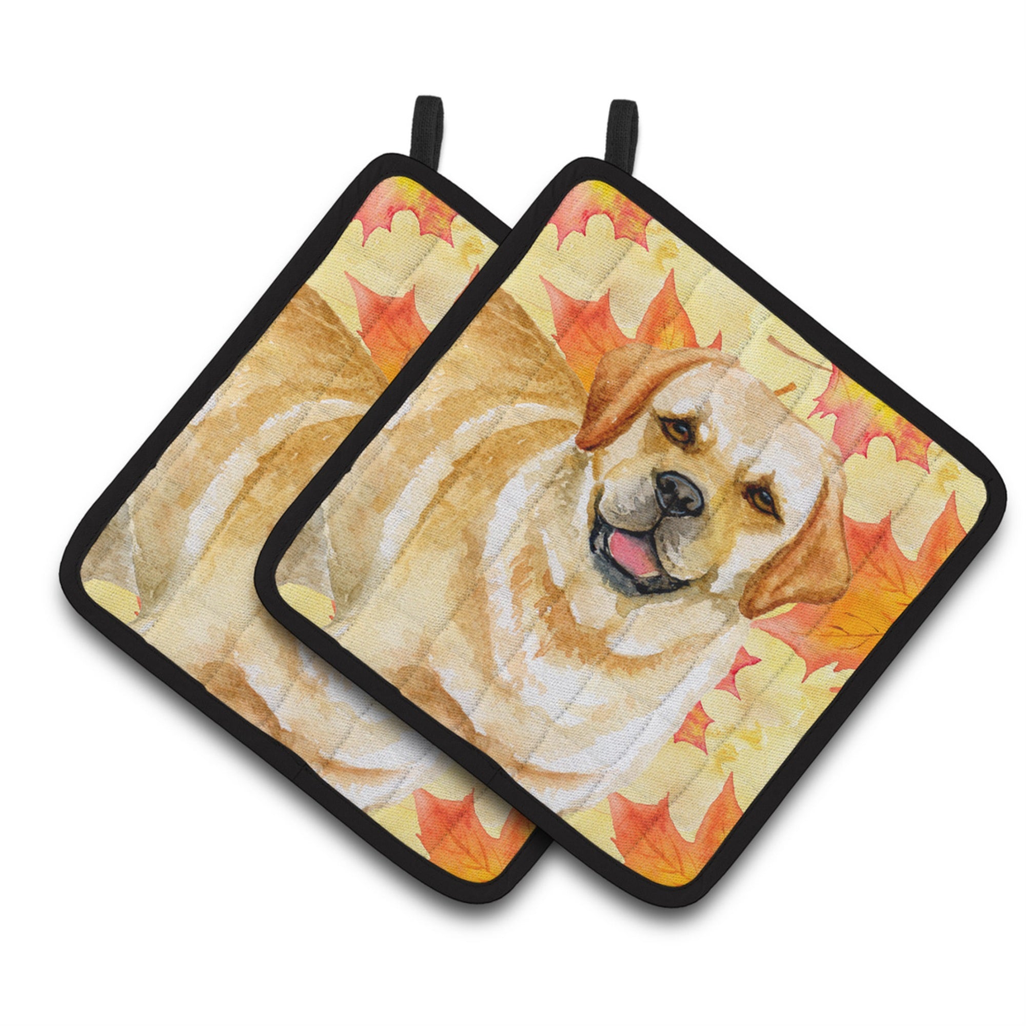 'Caroline'S Treasures Golden Retriever Decorated Pot Holder, 7.5H X 7.5W, Fall Leaves''
