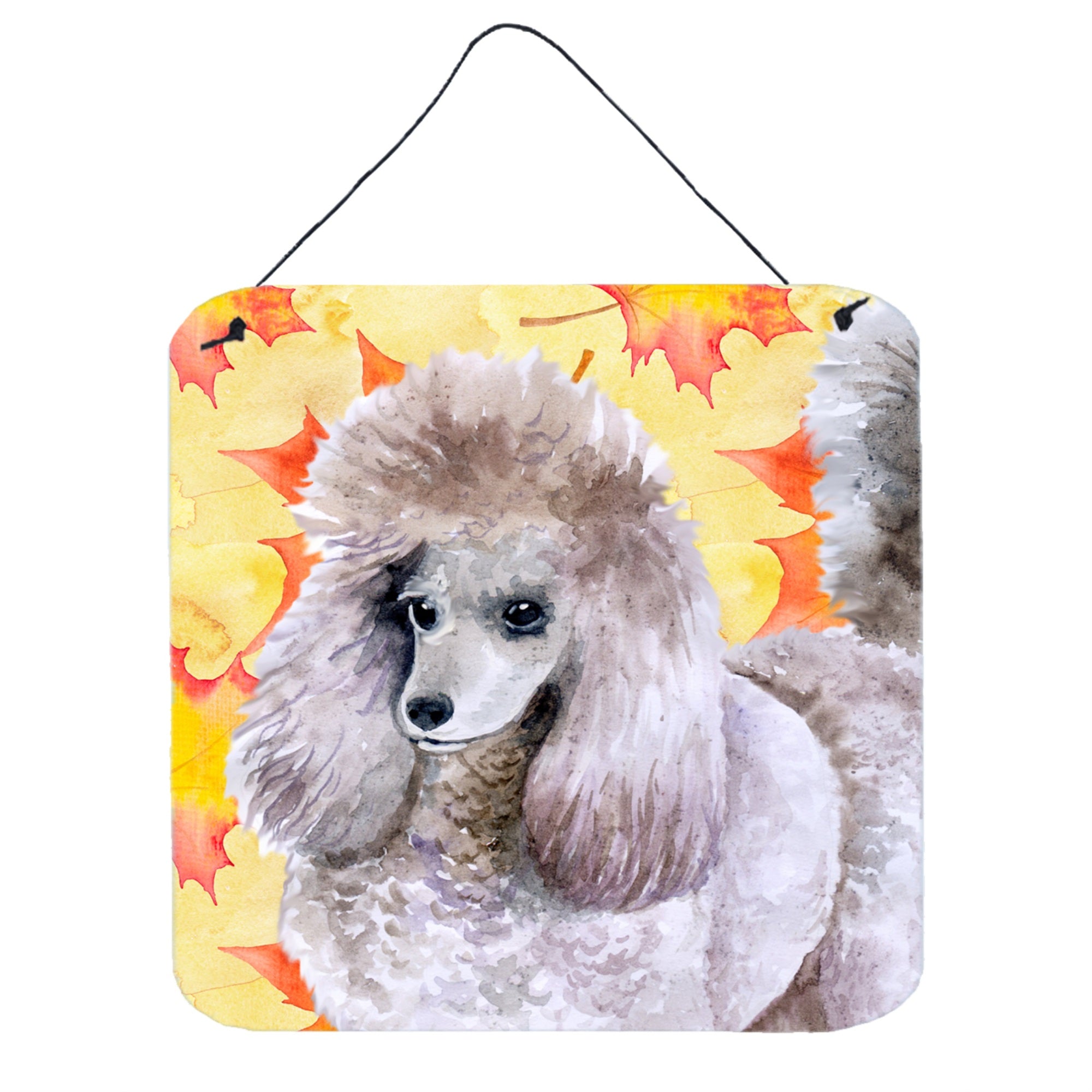 'Caroline'S Treasures Poodle Metal Print, 6H X 6W, Fall Leaves''