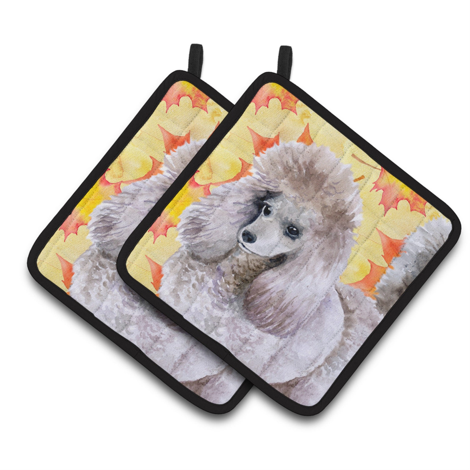 'Caroline'S Treasures Poodle Decorated Pot Holder, 7.5H X 7.5W, Fall Leaves''