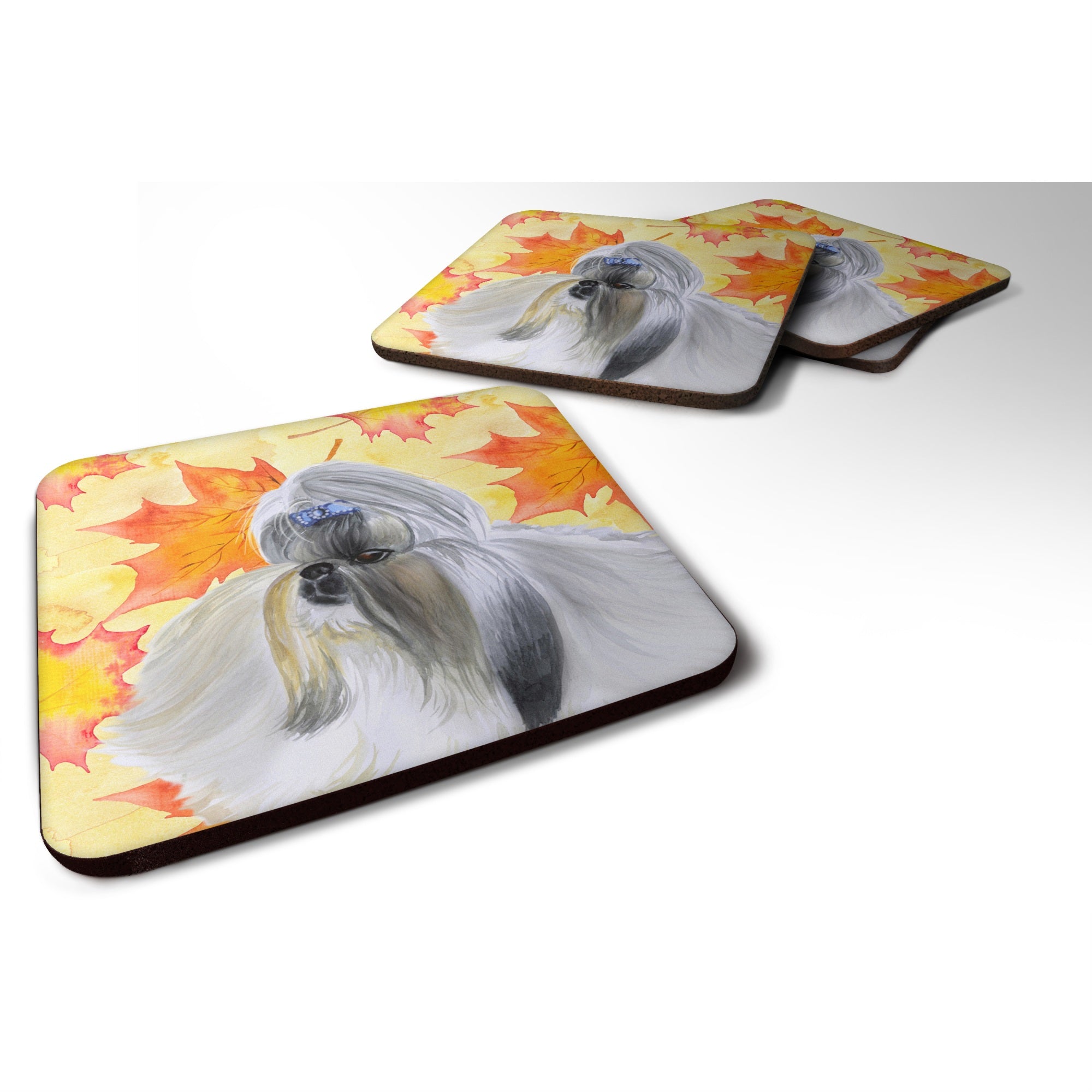 'Caroline'S Treasures Shih Tzu Fall Decorative Coasters, Multicolor''