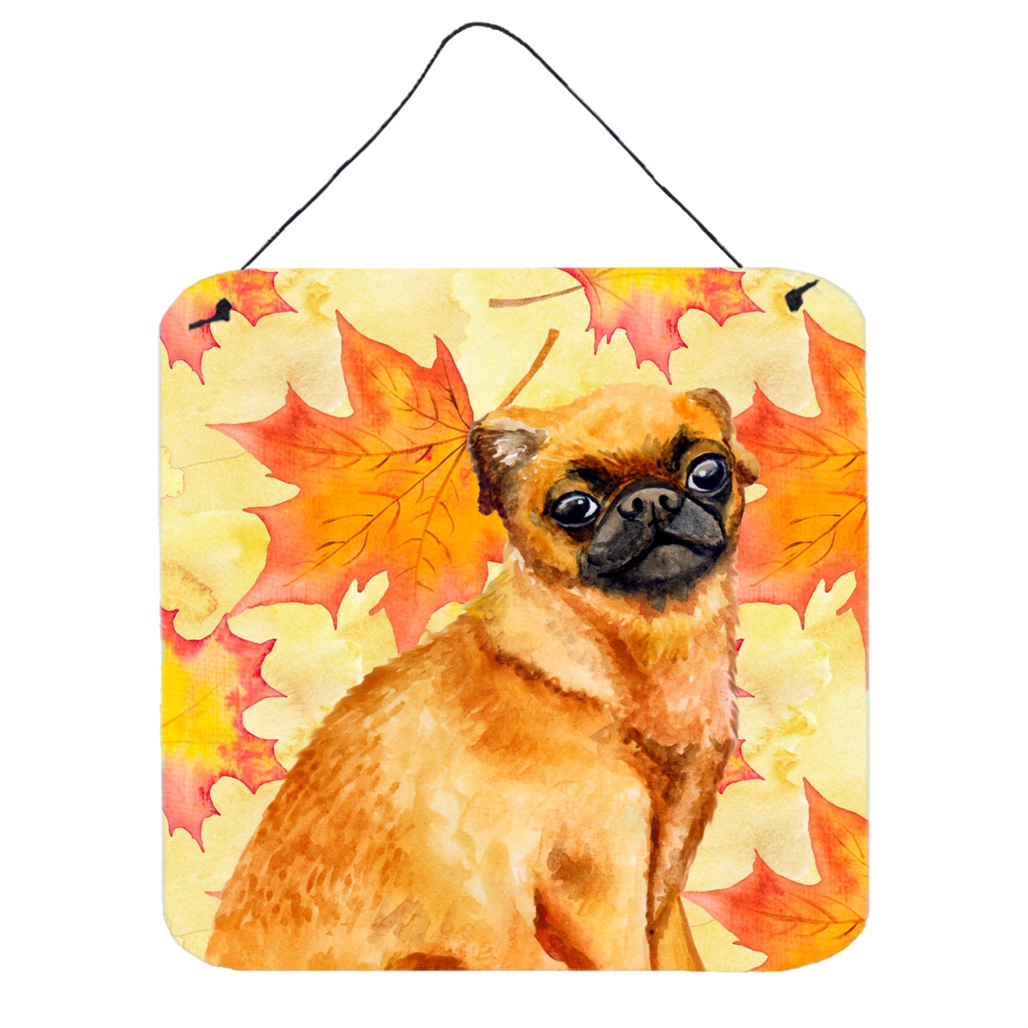 'Caroline'S Treasures Small Brabant Griffon Metal Print, 6H X 6W, Fall Leaves''