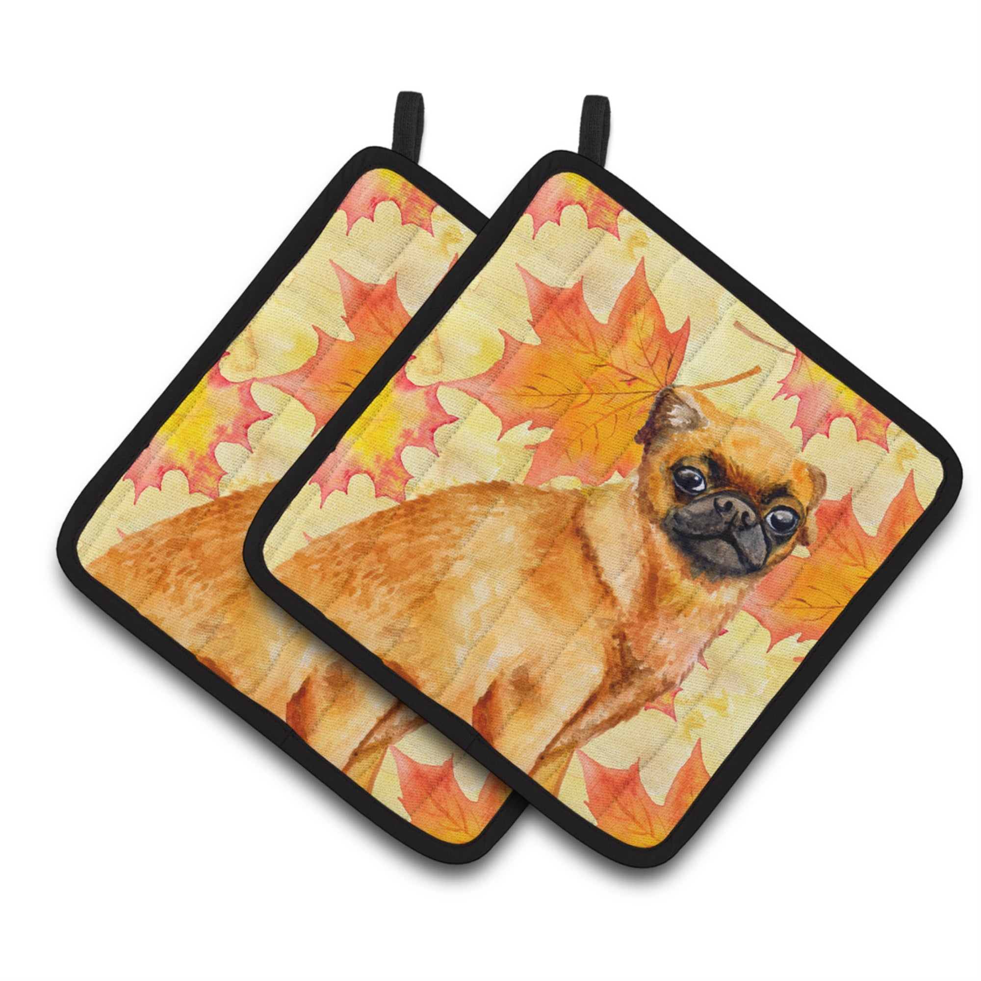 'Caroline'S Treasures Small Brabant Griffon Decorated Pot Holder, 7.5H X 7.5W, Fall Leaves''