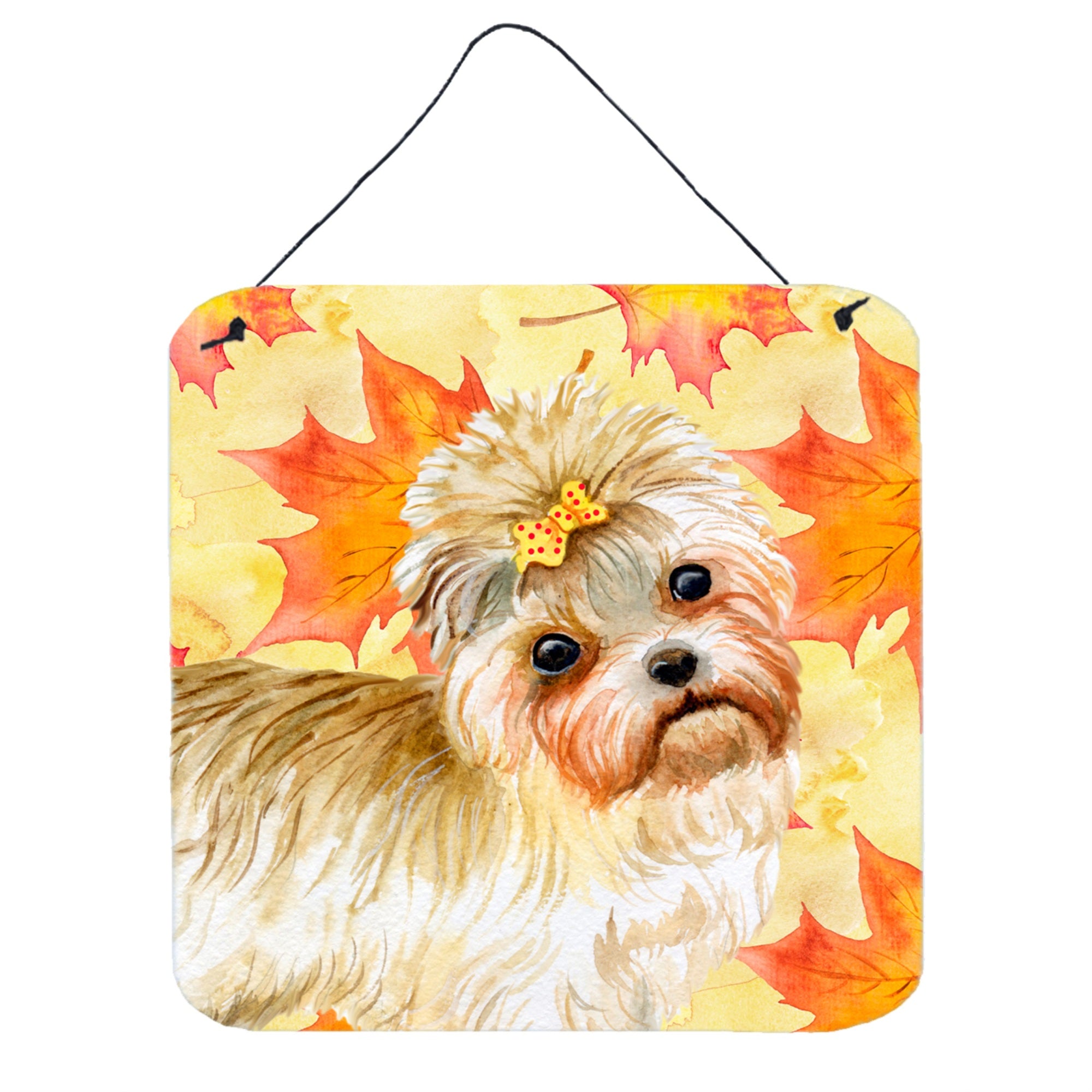 'Caroline'S Treasures Morkie Metal Print, 6H X 6W, Fall Leaves''