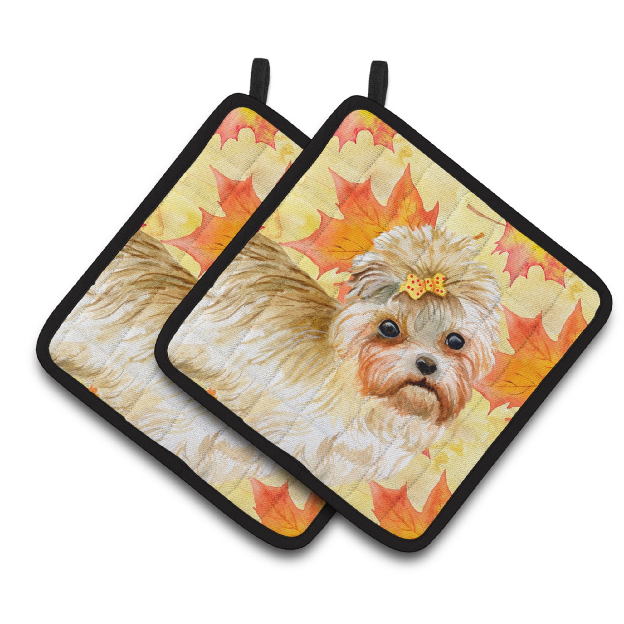 'Caroline'S Treasures Morkie Decorated Pot Holder, 7.5H X 7.5W, Fall Leaves''