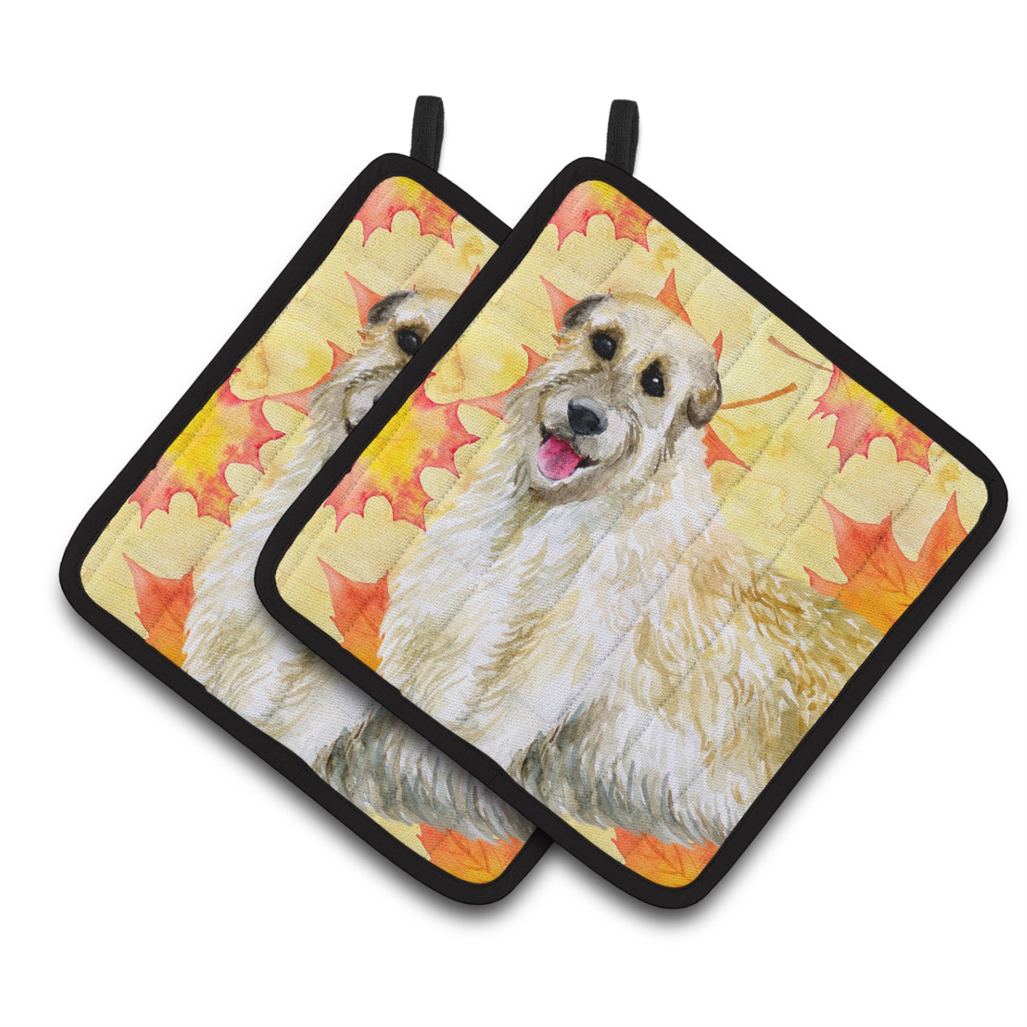 'Caroline'S Treasures Irish Wolfhound Decorated Pot Holder, 7.5H X 7.5W, Fall Leaves''