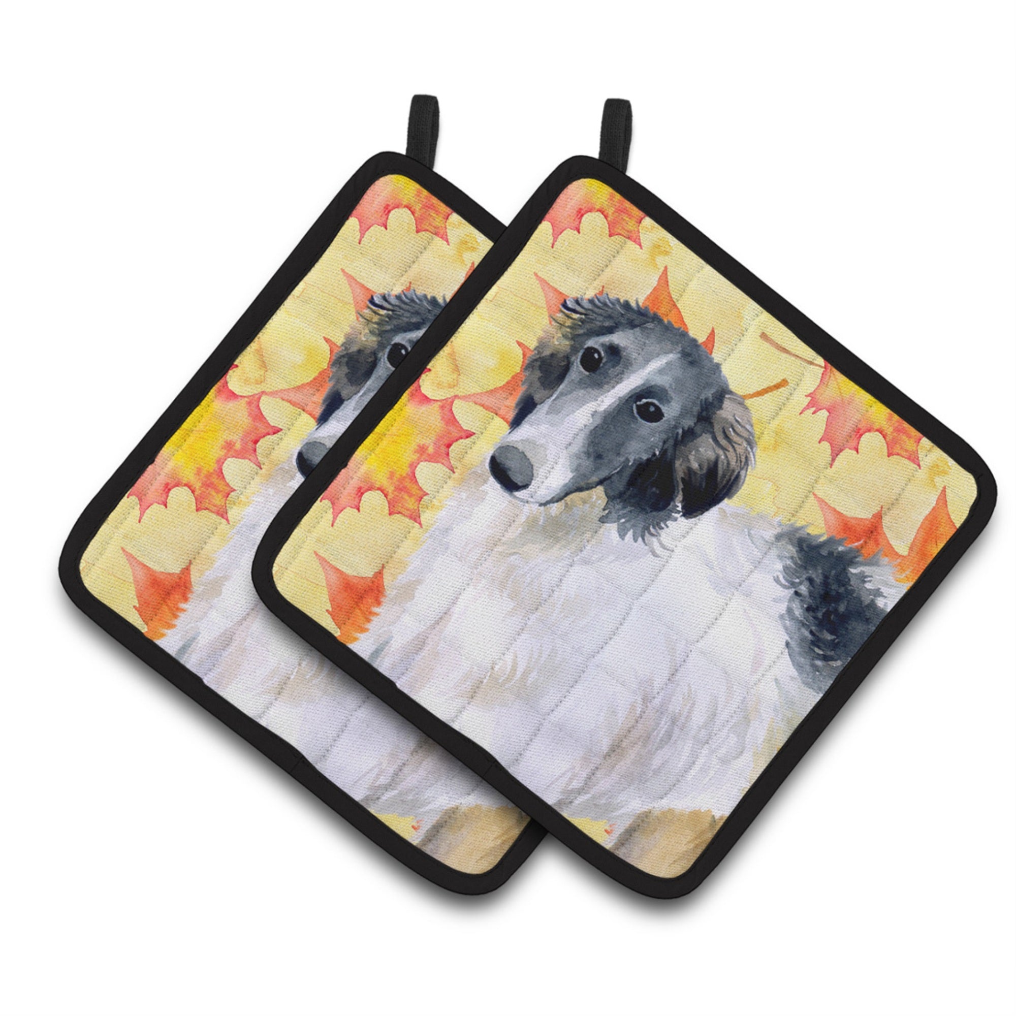 'Caroline'S Treasures Borzoi Decorated Pot Holder, 7.5H X 7.5W, Fall Leaves''